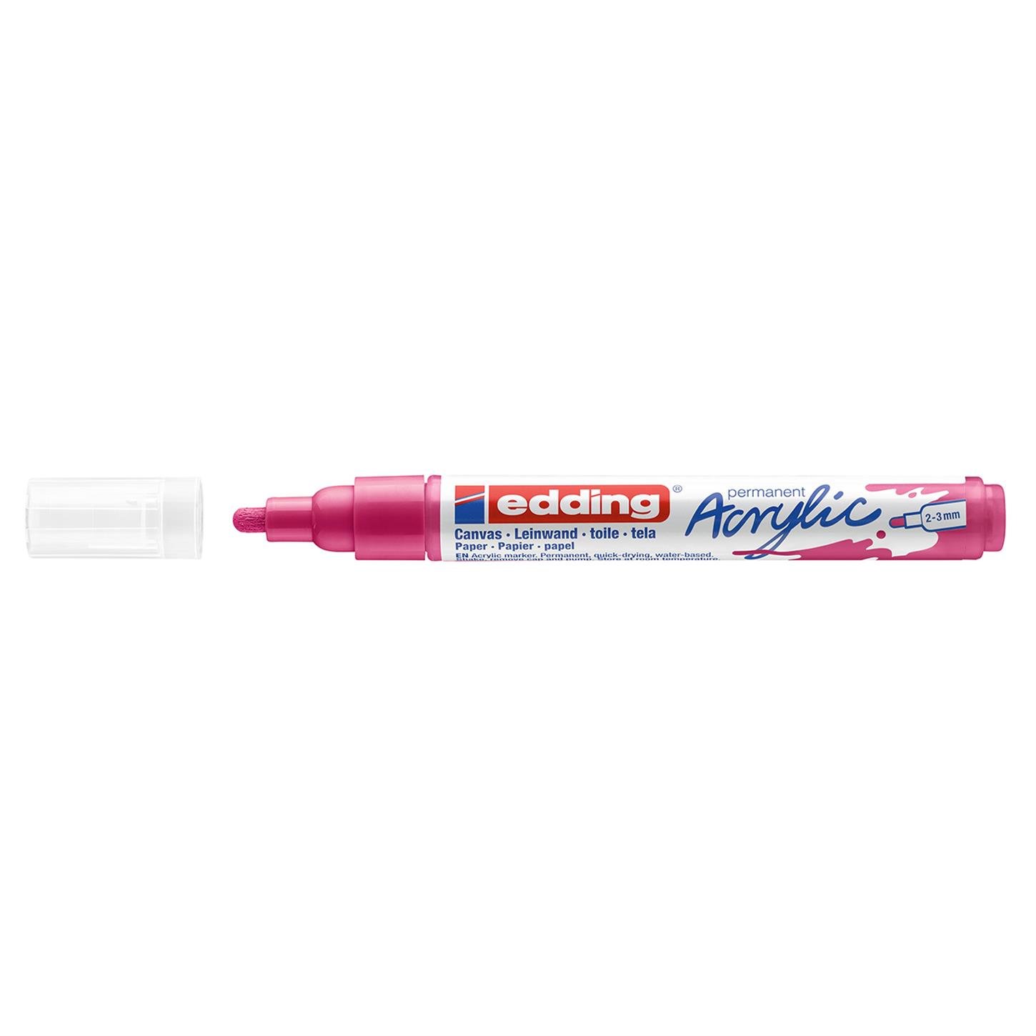 Edding 5100 Orta Uçlu Akrilik Markör Yuvarlak Uç 2-3 mm Telemagenta Mat