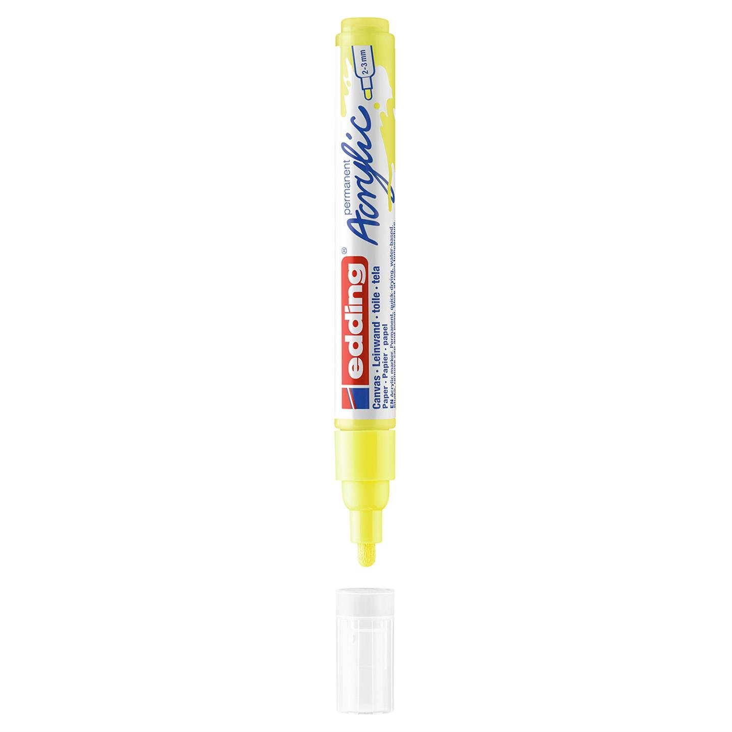 Edding 5100 Orta Uçlu Akrilik Markör Yuvarlak Uç 2-3 mm Fosforlu Sarı