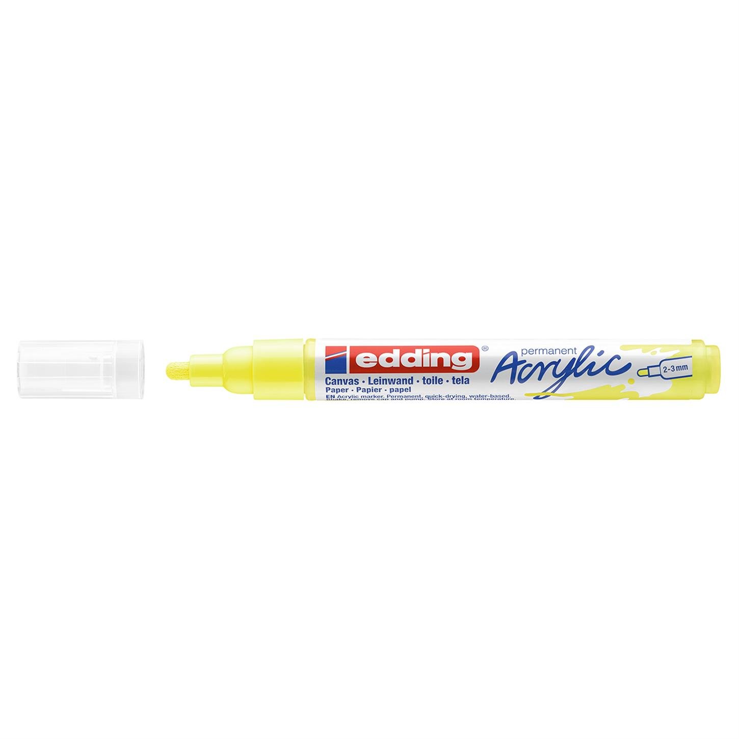 Edding 5100 Orta Uçlu Akrilik Markör Yuvarlak Uç 2-3 mm Fosforlu Sarı