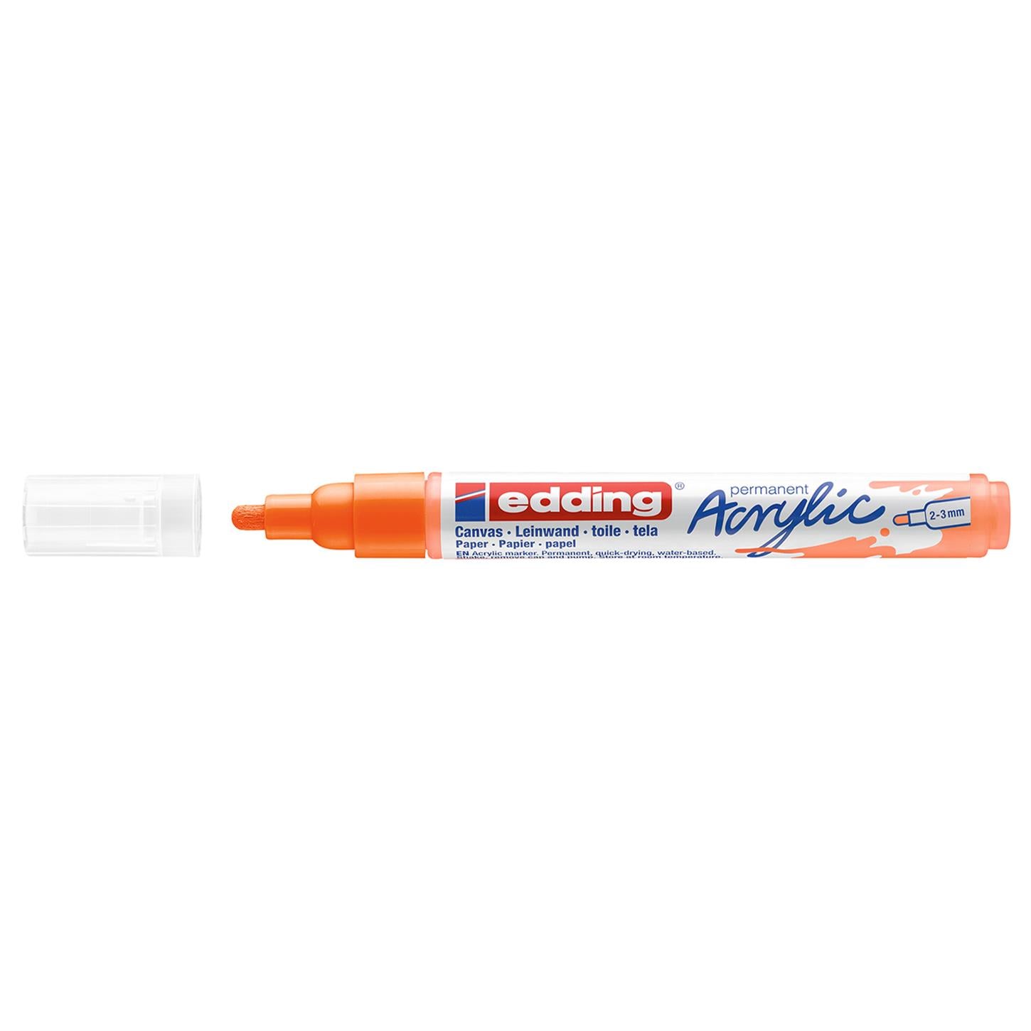 Edding 5100 Orta Uçlu Akrilik Markör Yuvarlak Uç 2-3 mm Fosforlu Turuncu
