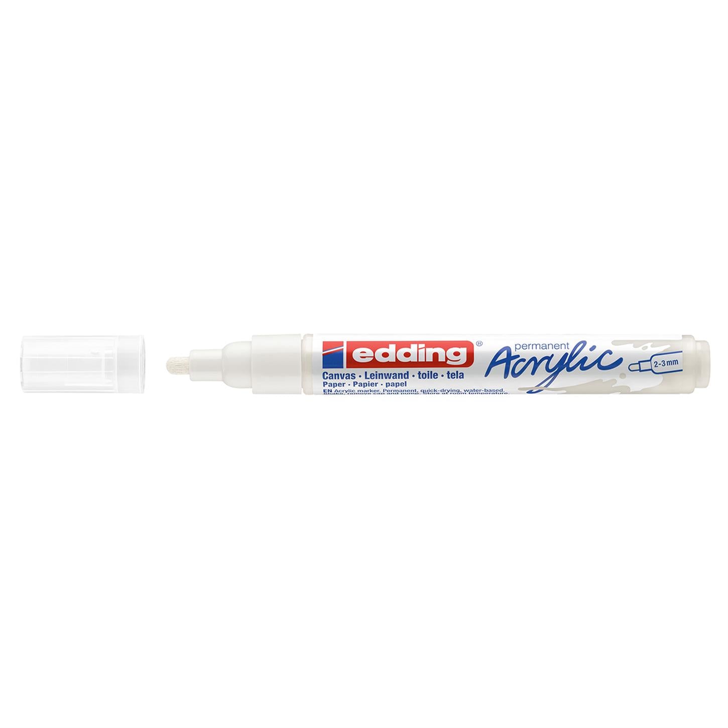 Edding 5100 Orta Uçlu Akrilik Markör Yuvarlak Uç 2-3 mm Trafik Beyaz Mat