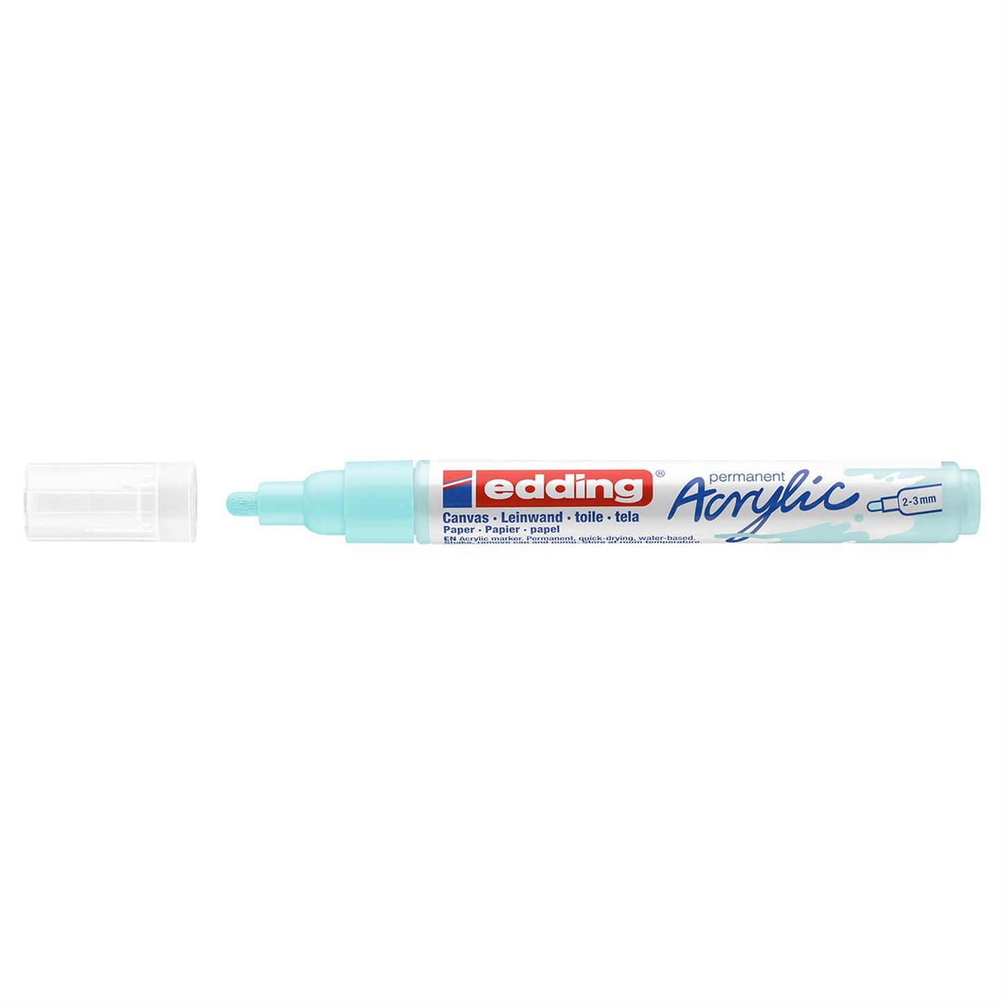 Edding 5100 Orta Uçlu Akrilik Markör Yuvarlak Uç 2-3 mm Pastel Mavi Mat