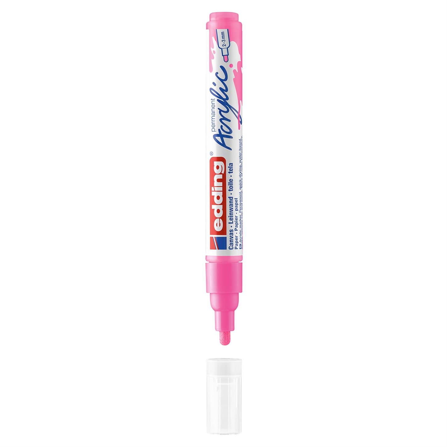 Edding 5100 Orta Uçlu Akrilik Markör Yuvarlak Uç 2-3 mm Fosforlu Pembe