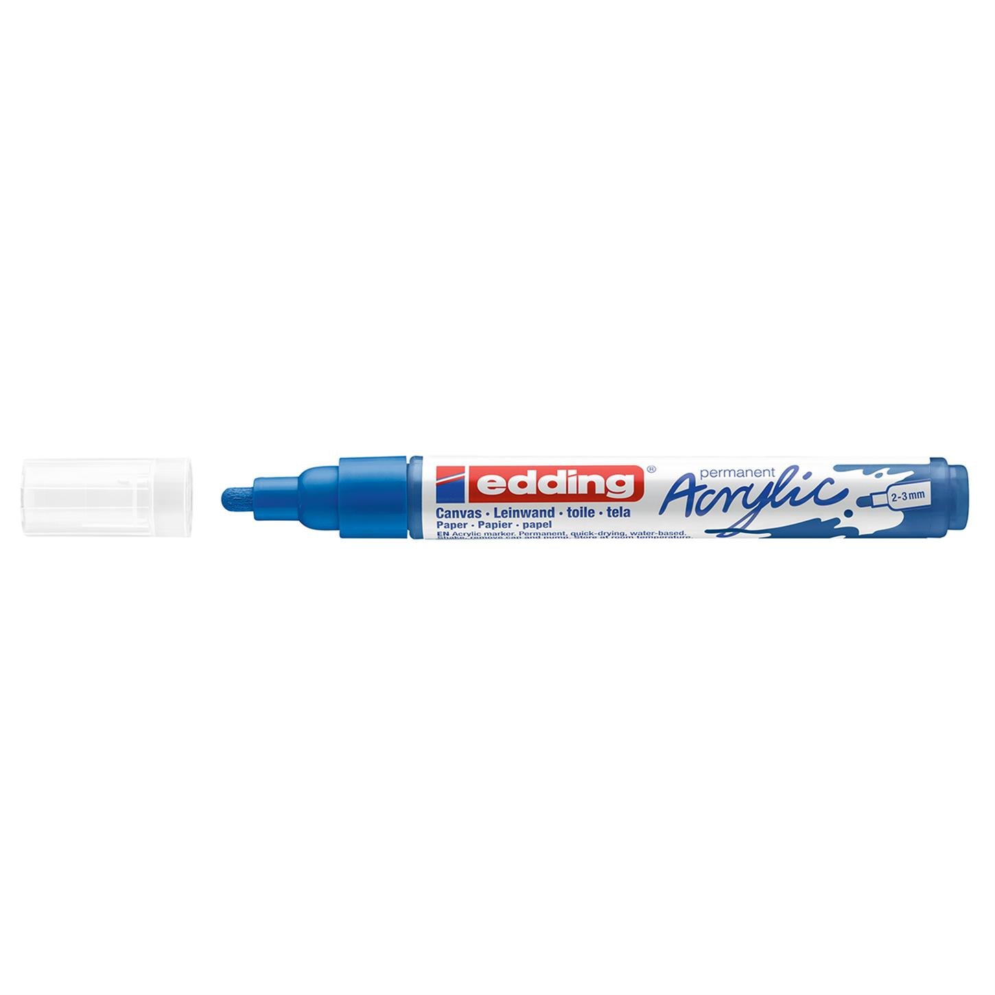 Edding 5100 Orta Uçlu Akrilik Markör Yuvarlak Uç 2-3 mm Anzer Mavi Mat