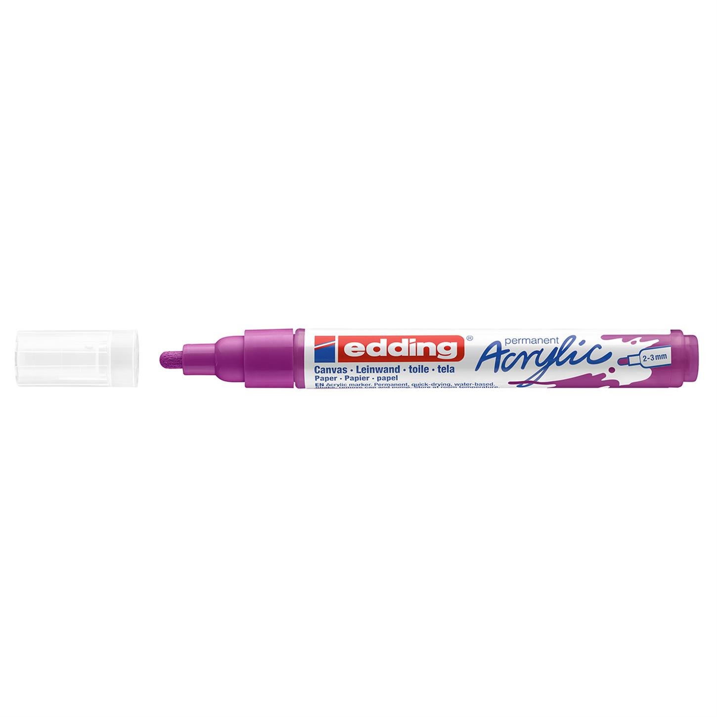 Edding 5100 Orta Uçlu Akrilik Markör Yuvarlak Uç 2-3 mm Böğürtlen Mat
