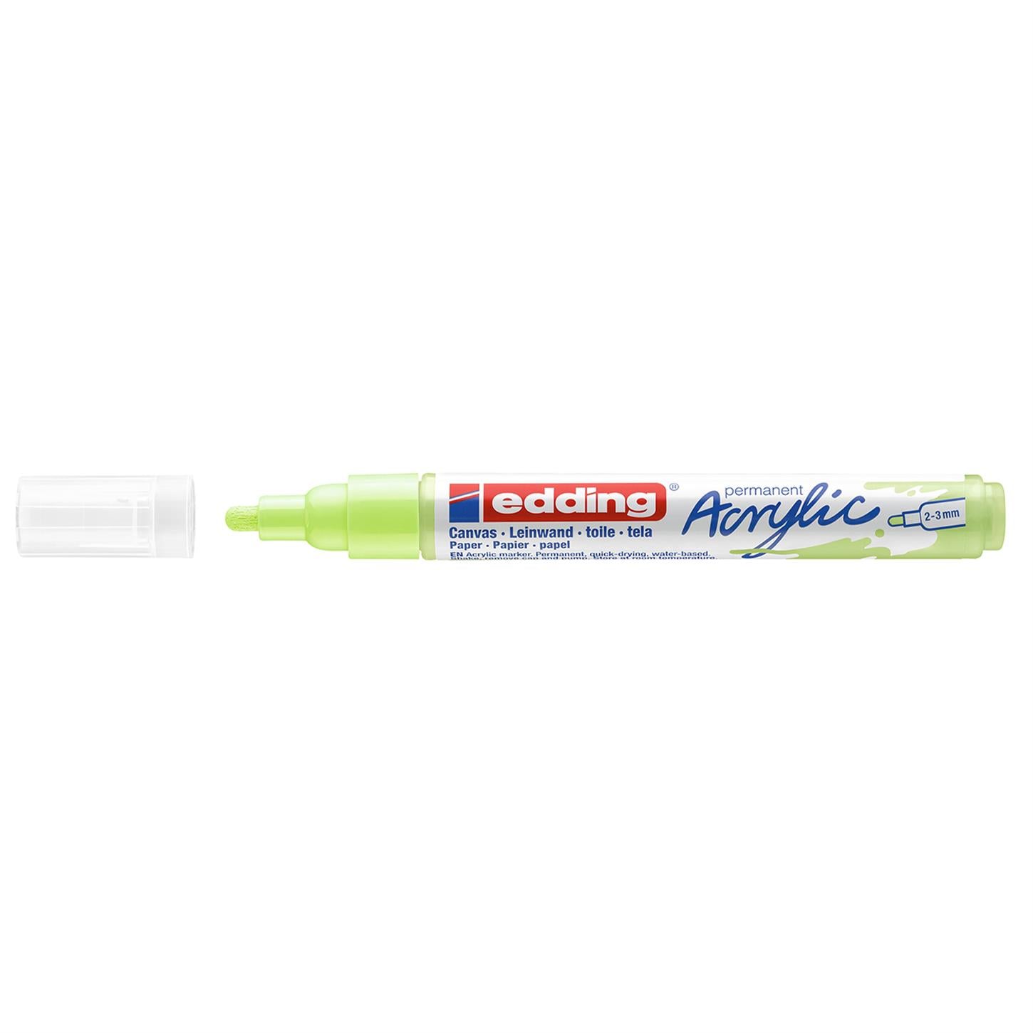 Edding 5100 Orta Uçlu Akrilik Markör Yuvarlak Uç 2-3 mm Pastel Yeşil Mat