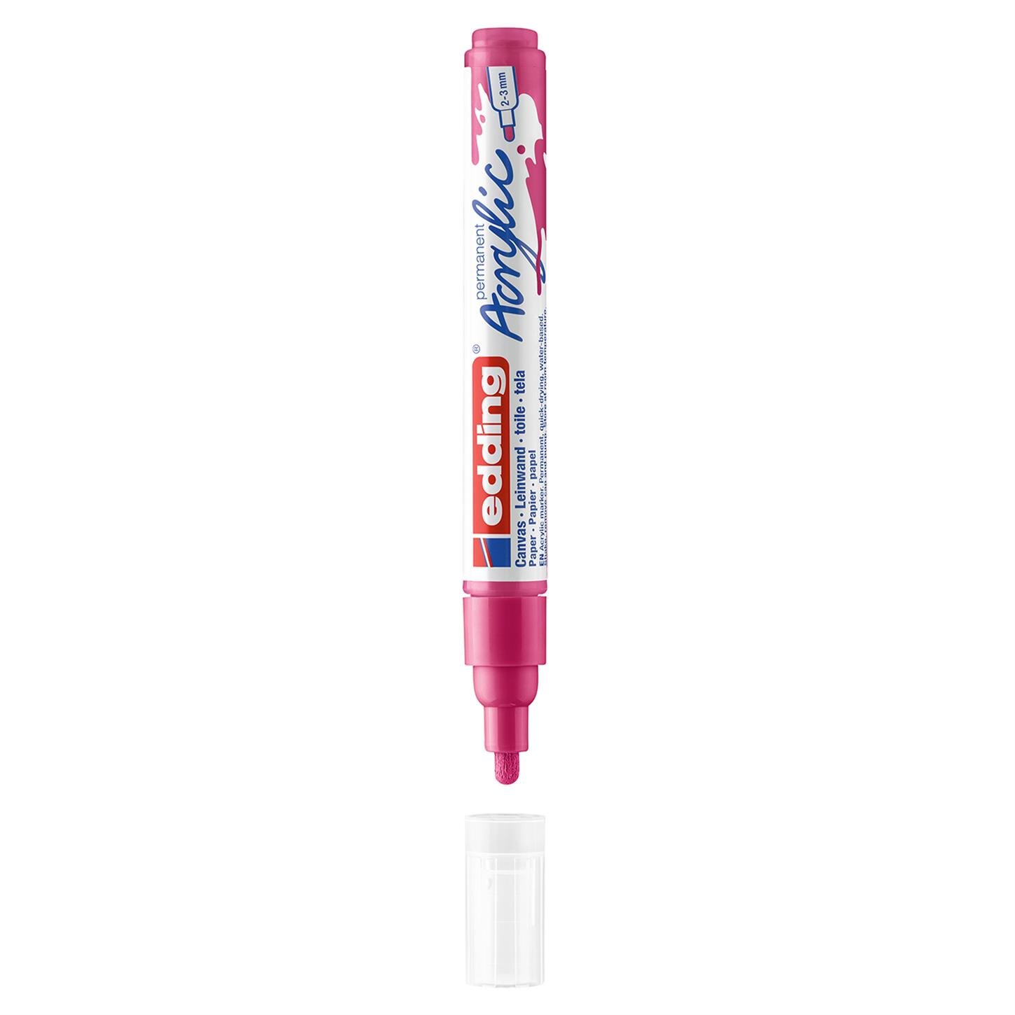 Edding 5100 Orta Uçlu Akrilik Markör Yuvarlak Uç 2-3 mm Telemagenta Mat