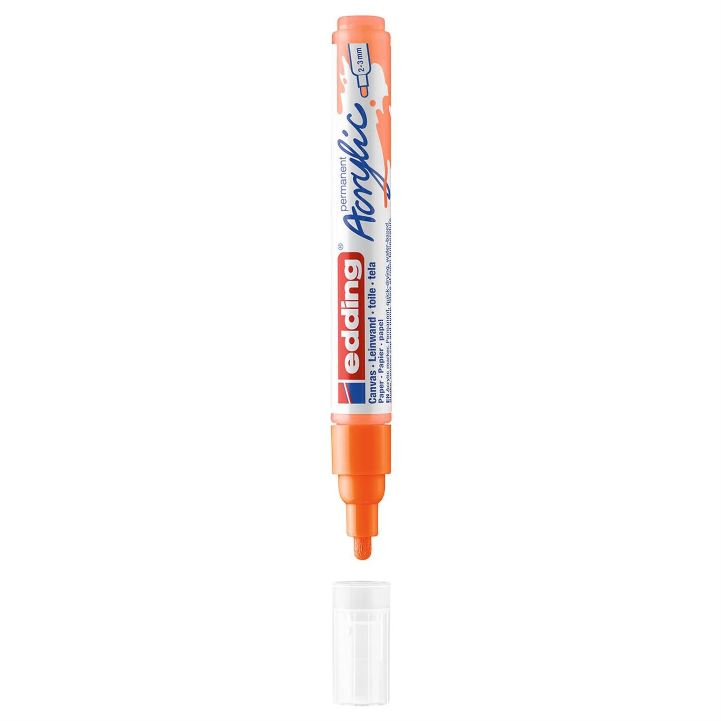 Edding 5100 Orta Uçlu Akrilik Markör Yuvarlak Uç 2-3 mm Fosforlu Turuncu
