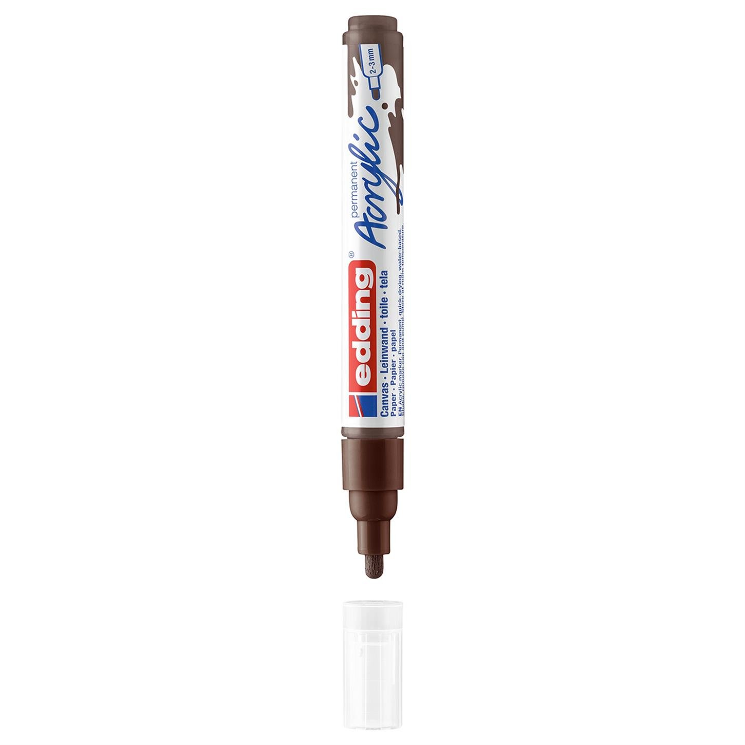 Edding 5100 Orta Uçlu Akrilik Markör Yuvarlak Uç 2-3 mm Çikolata Mat