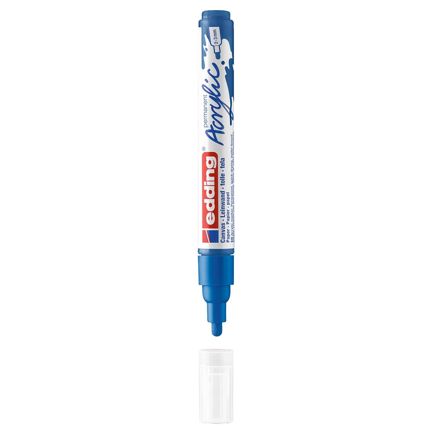 Edding 5100 Orta Uçlu Akrilik Markör Yuvarlak Uç 2-3 mm Anzer Mavi Mat