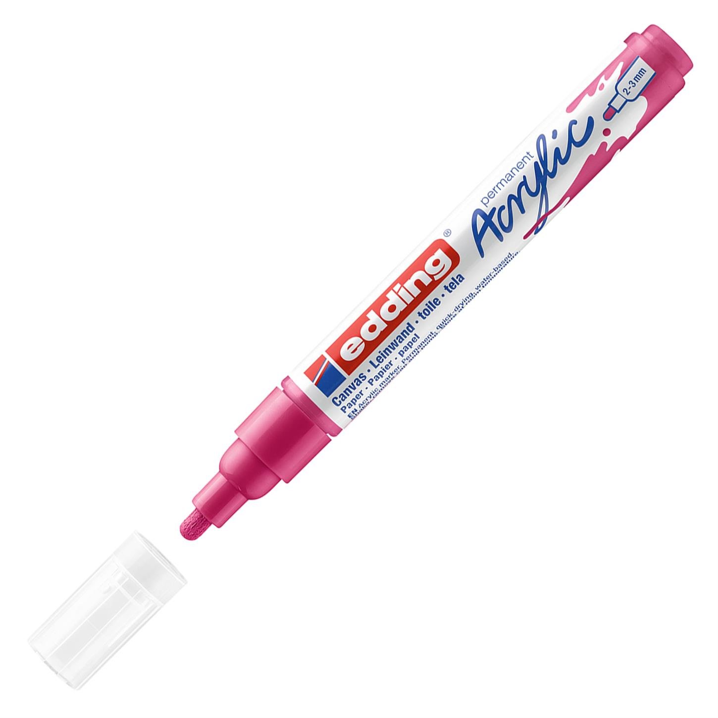 Edding 5100 Orta Uçlu Akrilik Markör Yuvarlak Uç 2-3 mm Telemagenta Mat