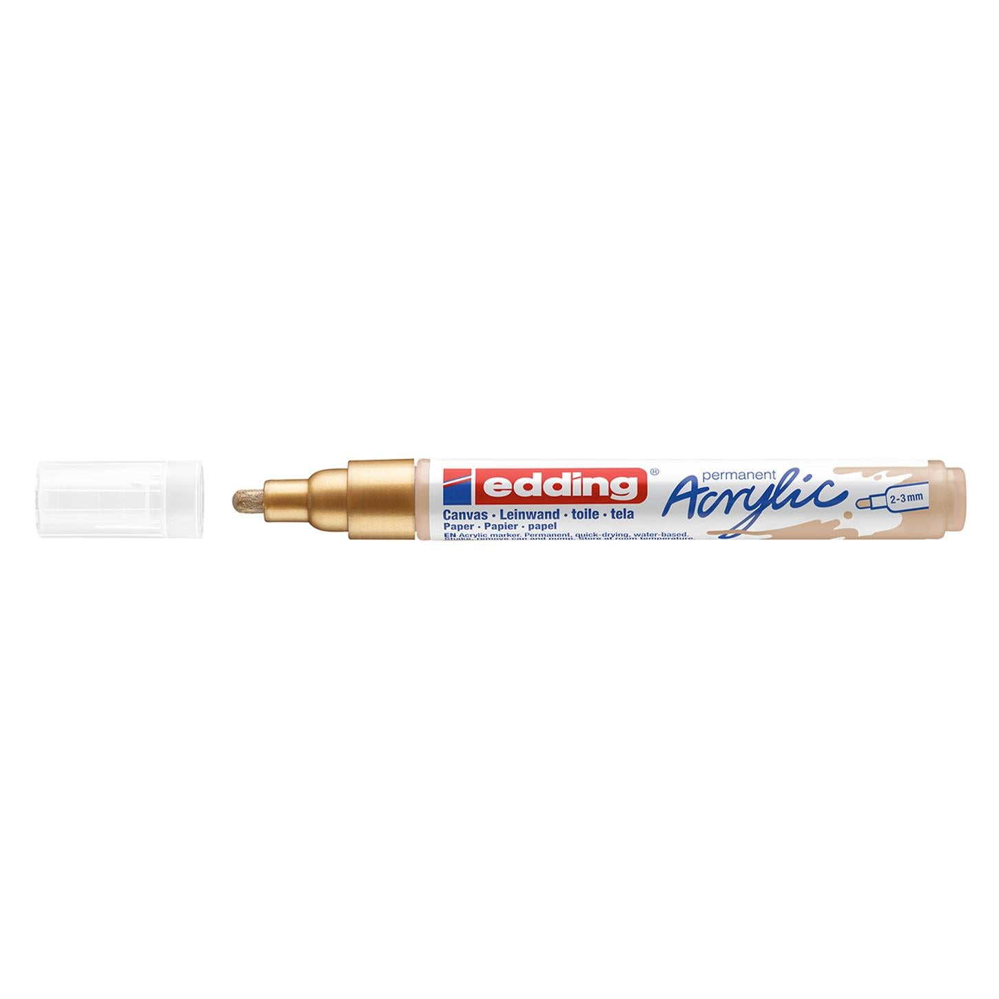 Edding 5100 Orta Uçlu Akrilik Markör Yuvarlak Uç 2-3 mm Altın Mat