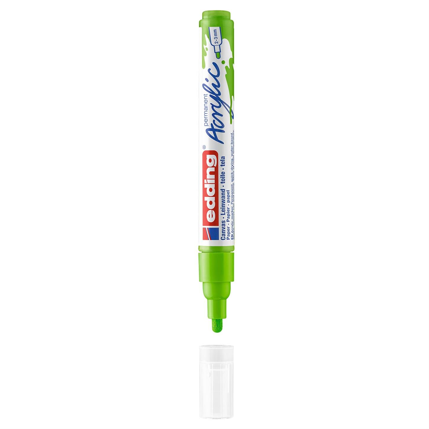 Edding 5100 Orta Uçlu Akrilik Markör Yuvarlak Uç 2-3 mm Sarı Yeşil Mat