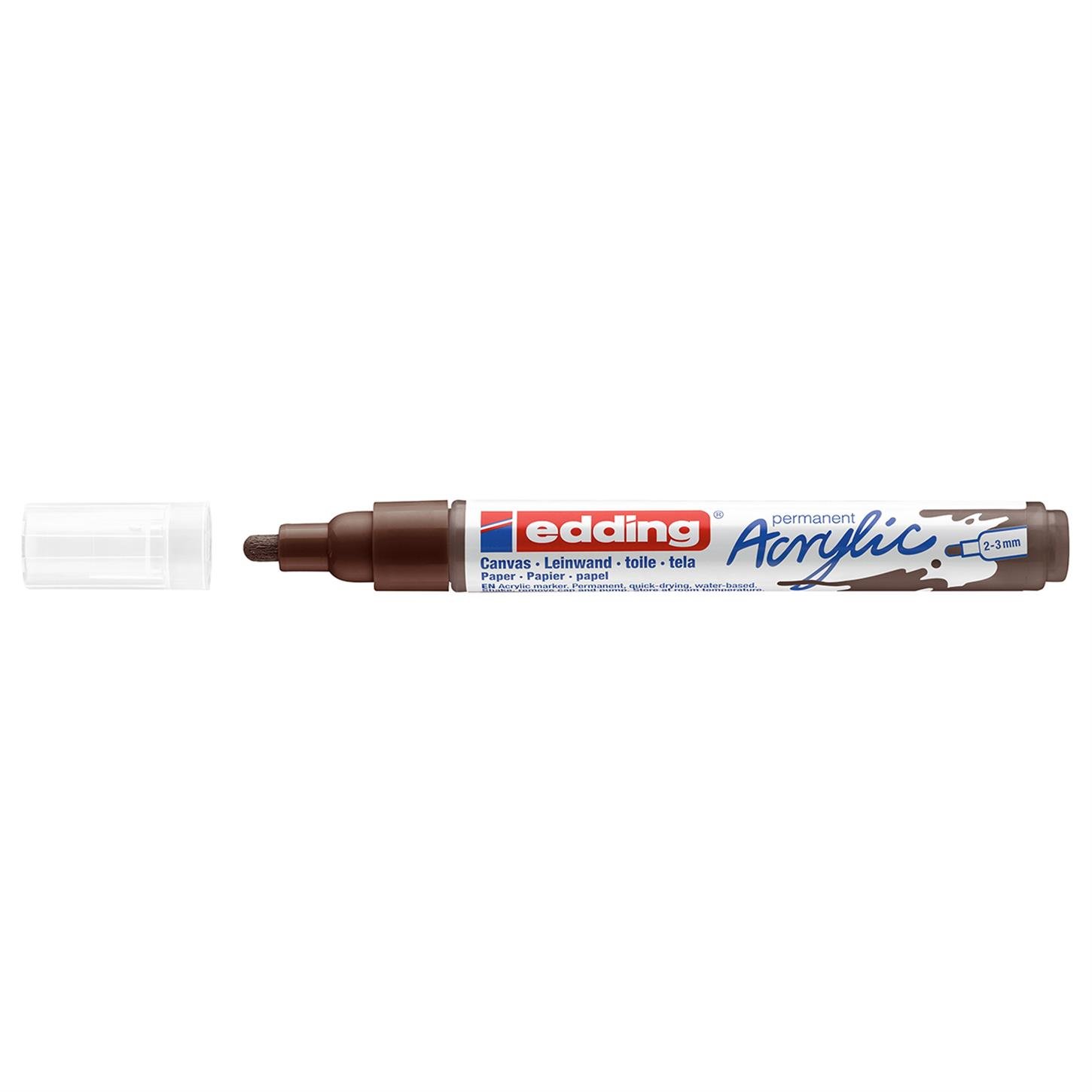 Edding 5100 Orta Uçlu Akrilik Markör Yuvarlak Uç 2-3 mm Çikolata Mat