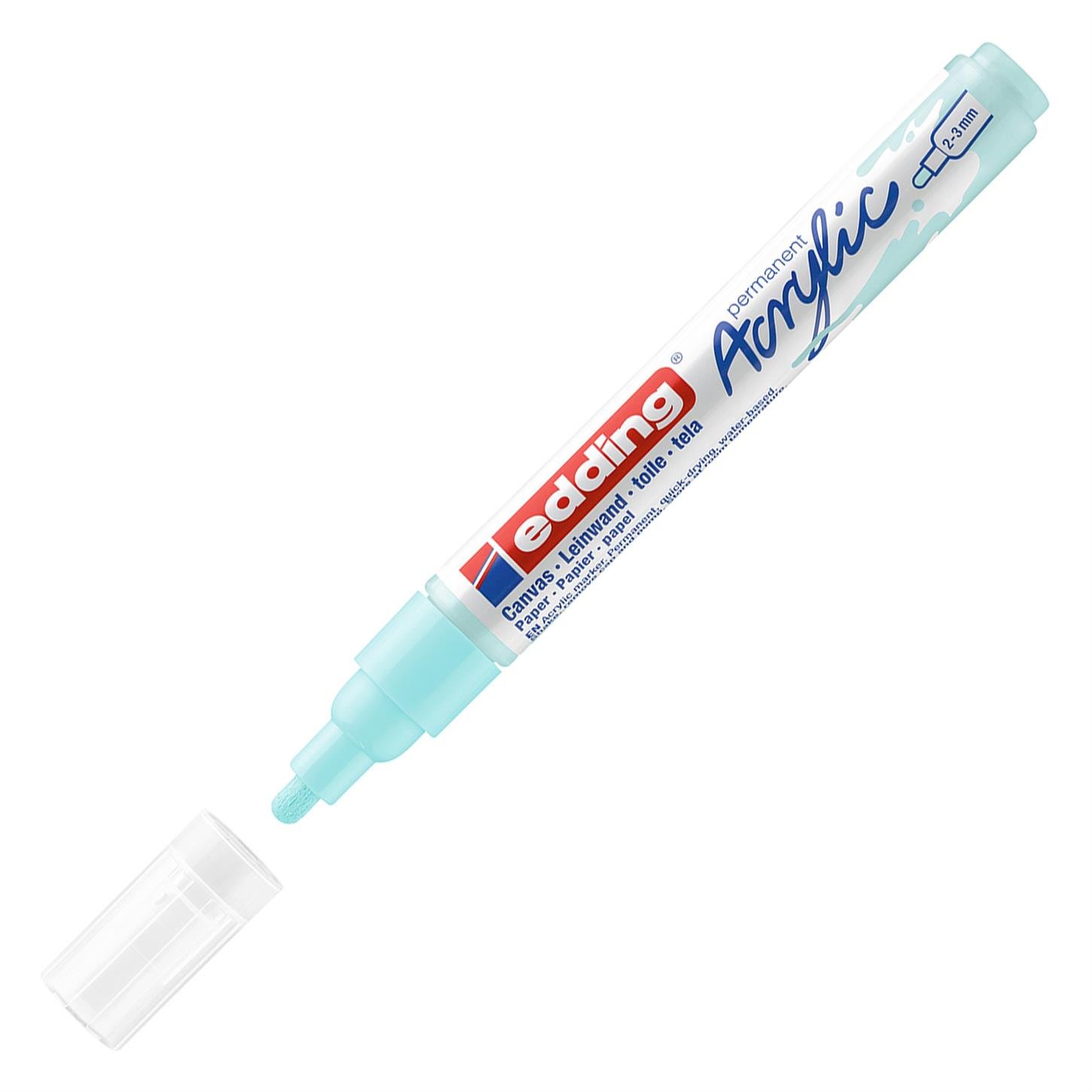 Edding 5100 Orta Uçlu Akrilik Markör Yuvarlak Uç 2-3 mm Pastel Mavi Mat