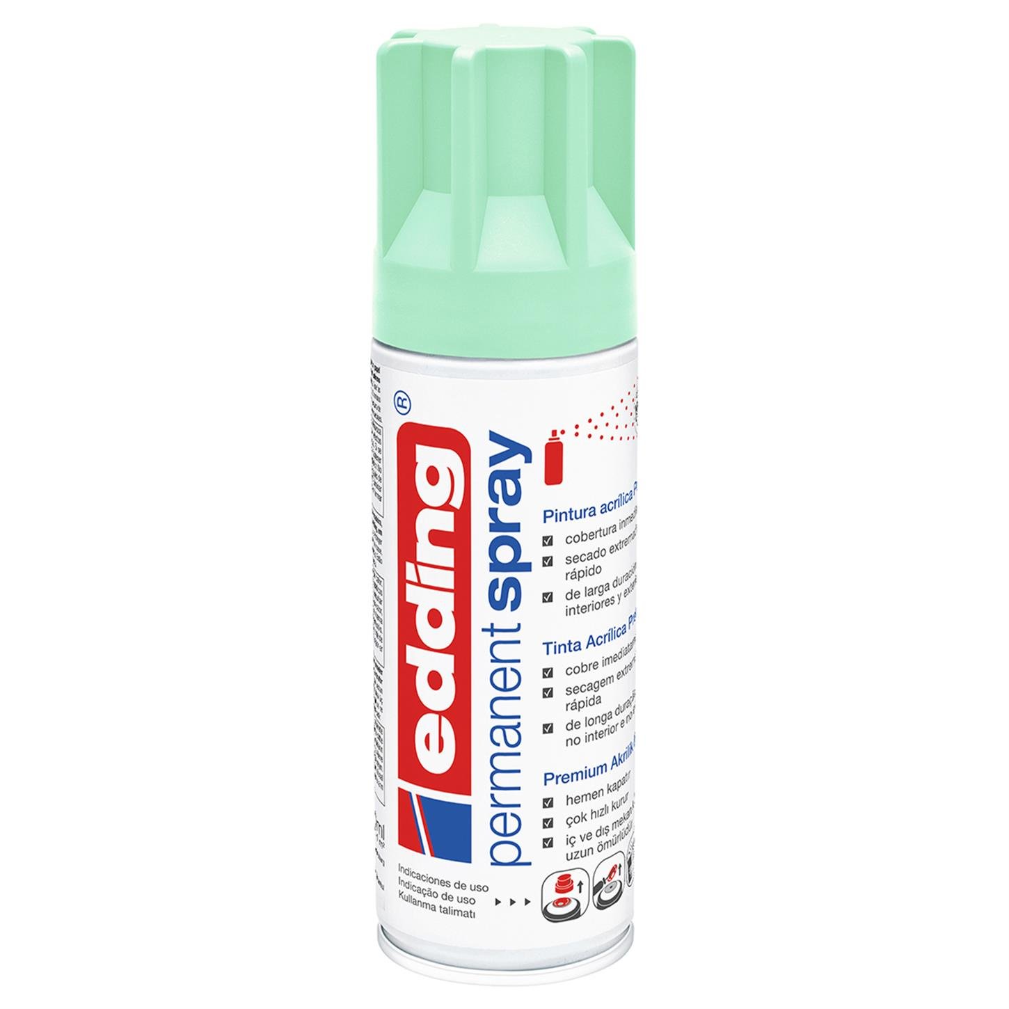 Edding 5200 Permanent Sprey Premium Akrilik Boya (200 ml) Nane Yeşili