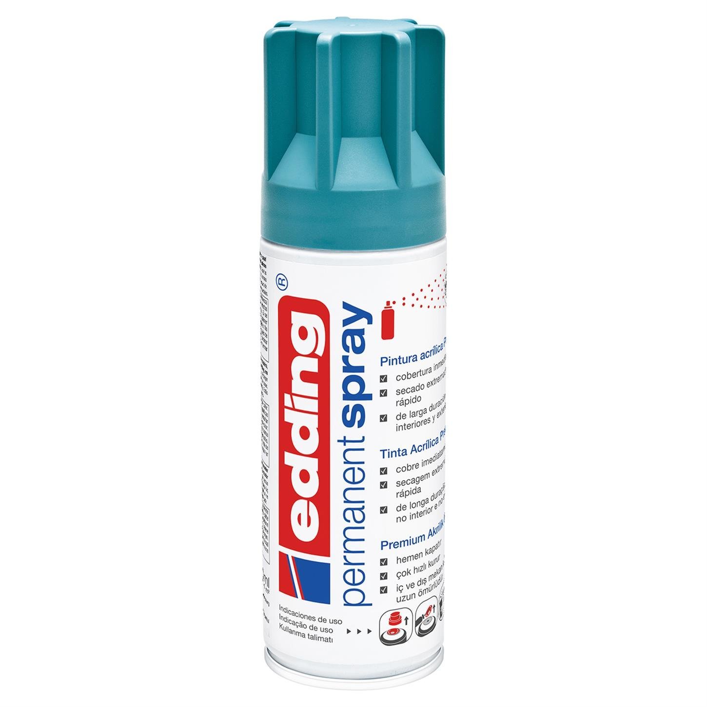 Edding 5200 Permanent Sprey Premium Akrilik Boya (200 ml) Petrol Mat