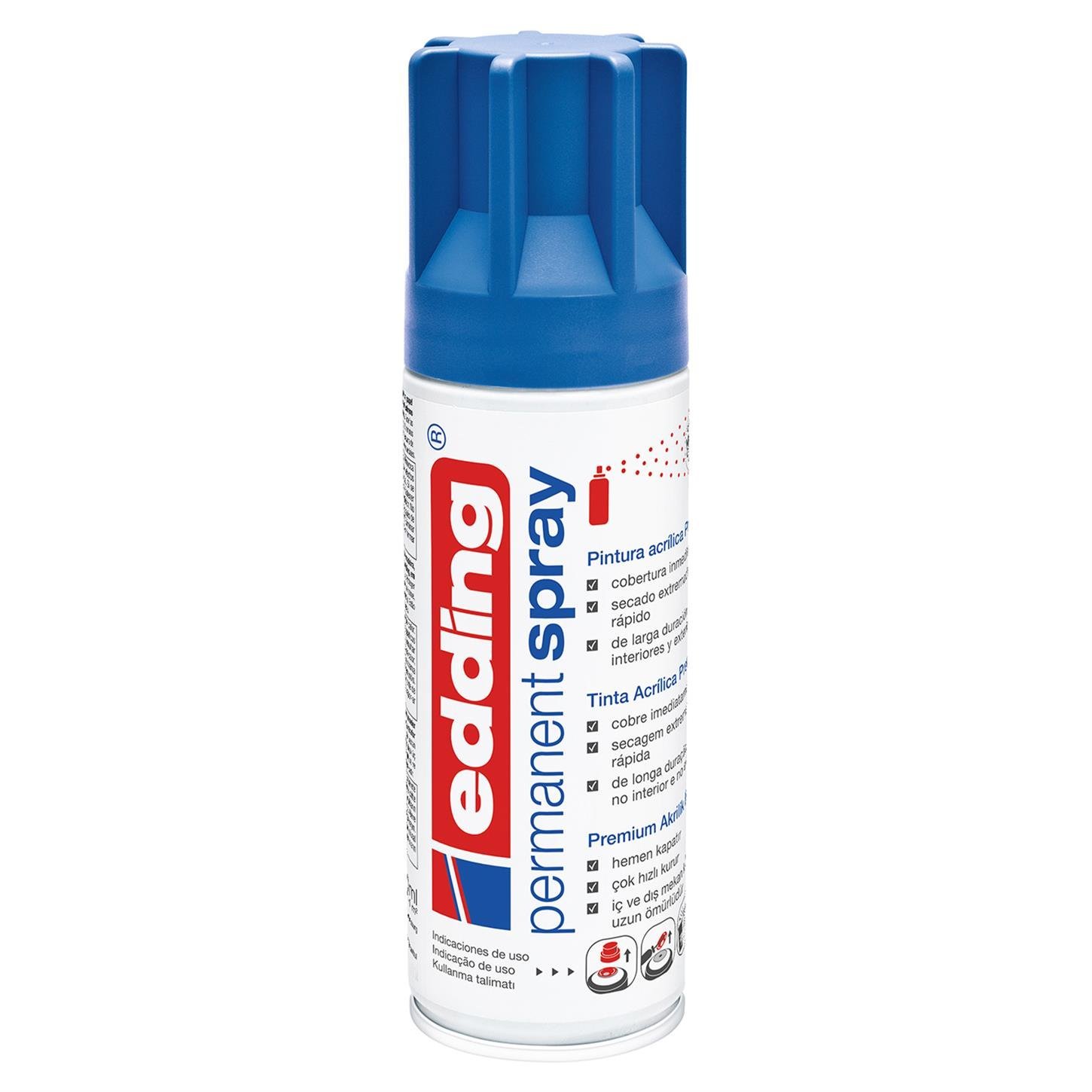 Edding 5200 Permanent Sprey Premium Akrilik Boya (200 ml) Anzer Mavi Mat