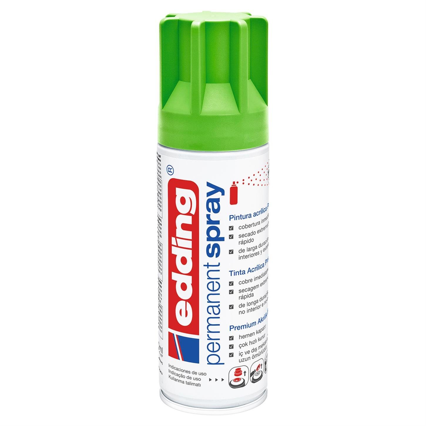 Edding 5200 Permanent Sprey Premium Akrilik Boya (200 ml) Sarı Yeşil Mat