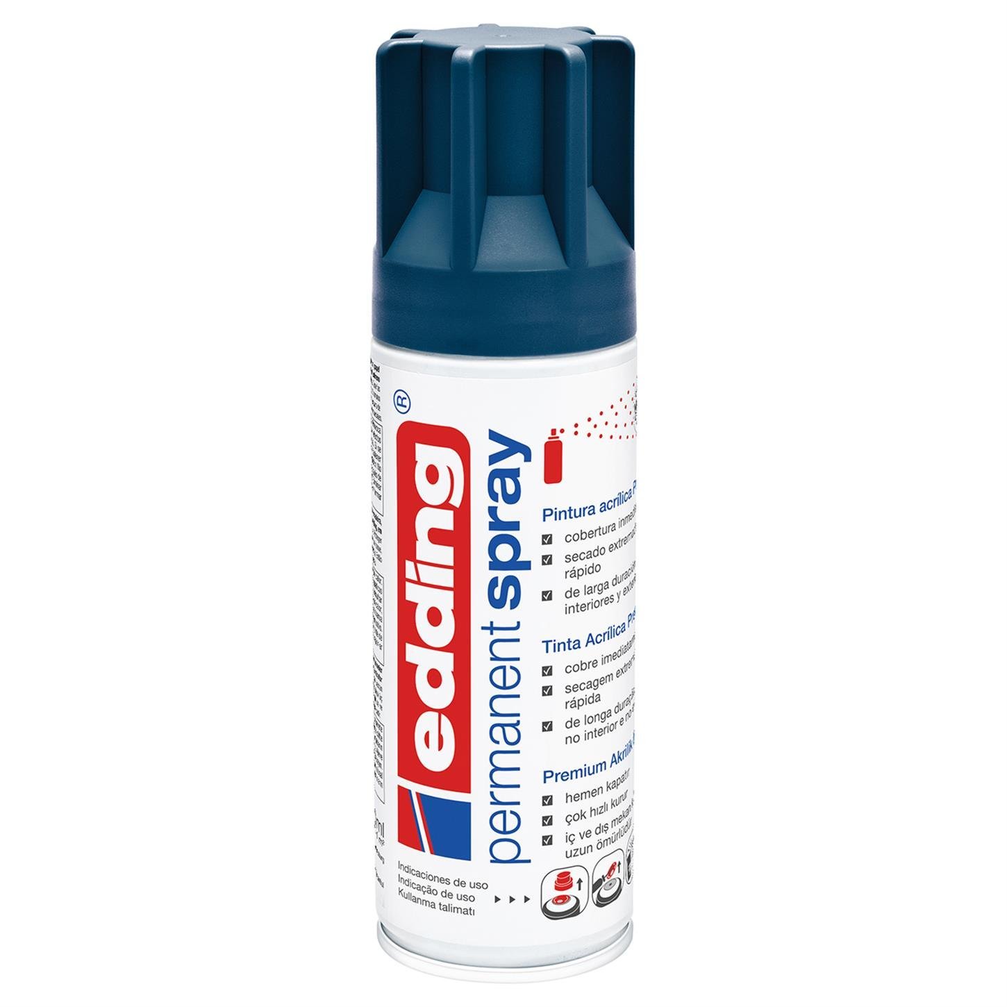 Edding 5200 Permanent Sprey Premium Akrilik Boya (200 ml) Gece Mavisi Mat