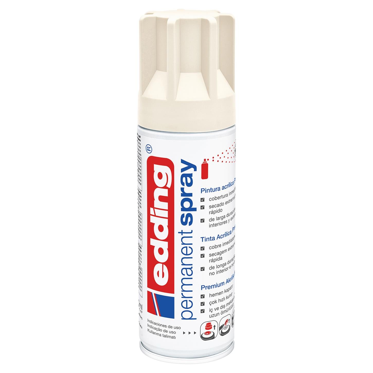 Edding 5200 Permanent Sprey Premium Akrilik Boya (200 ml) Krem Mat
