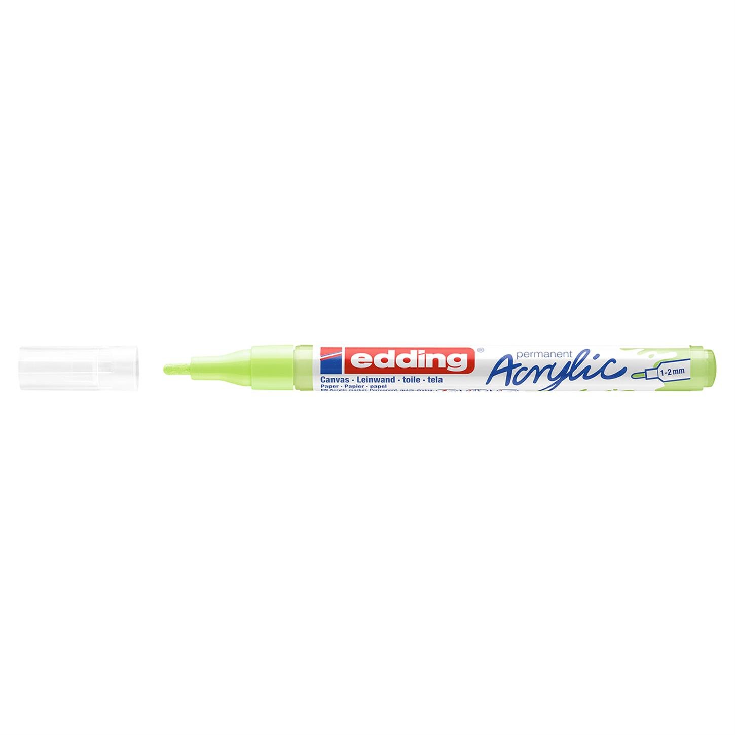 Edding 5300 İnce Uçlu Akrilik Markör Yuvarlak Uç  1-2 mm Pastel Yeşil Mat