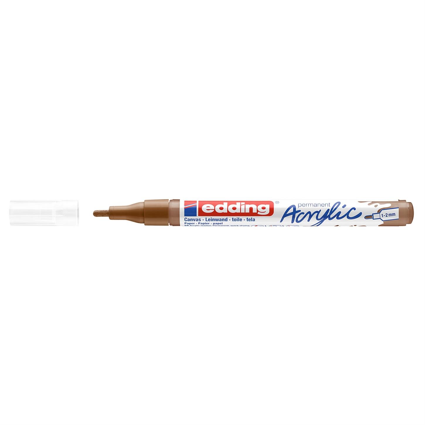Edding 5300 İnce Uçlu Akrilik Markör Yuvarlak Uç 1-2 mm Fındık Mat