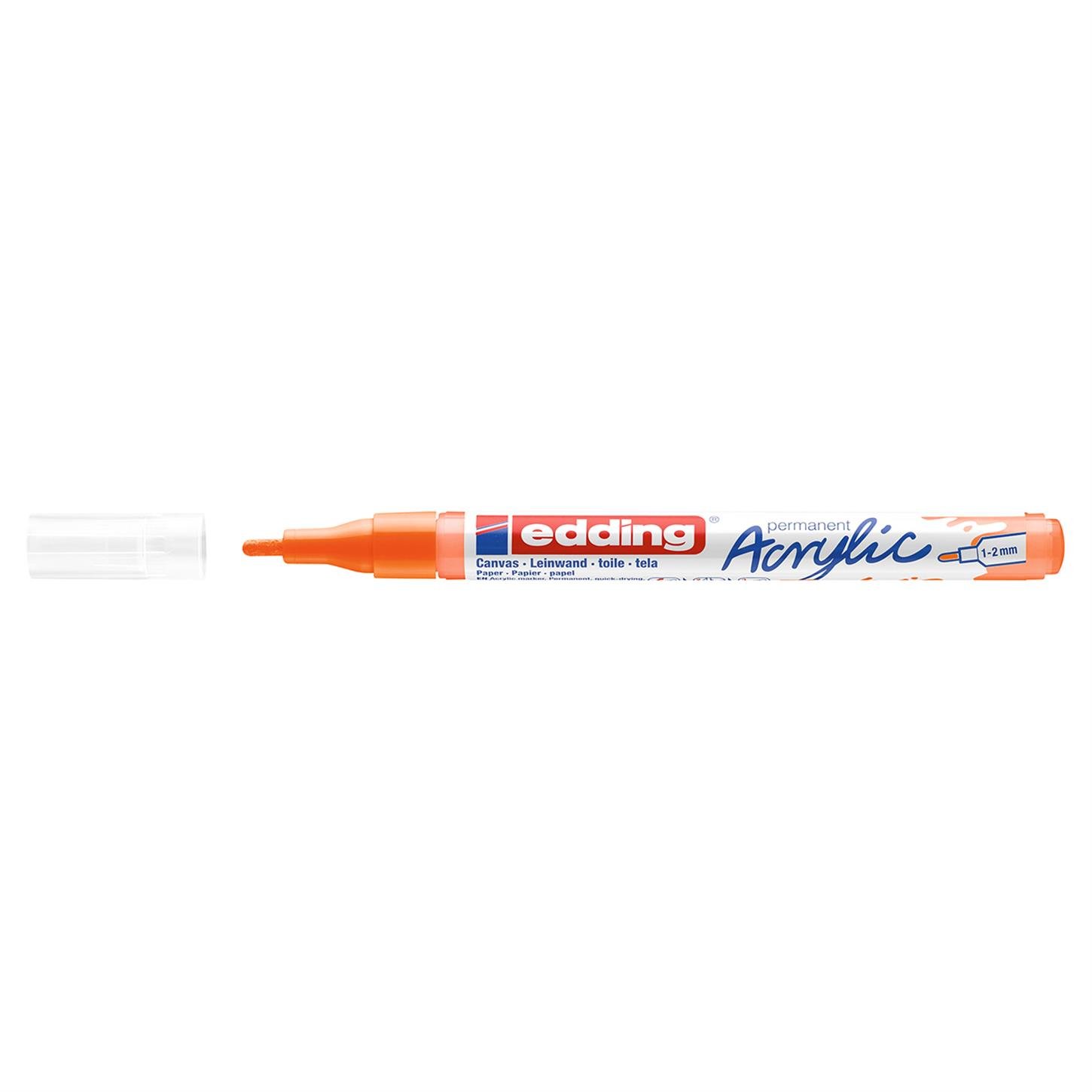 Edding 5300 İnce Uçlu Akrilik Markör Yuvarlak Uç  1-2 mm Fosforlu Turuncu