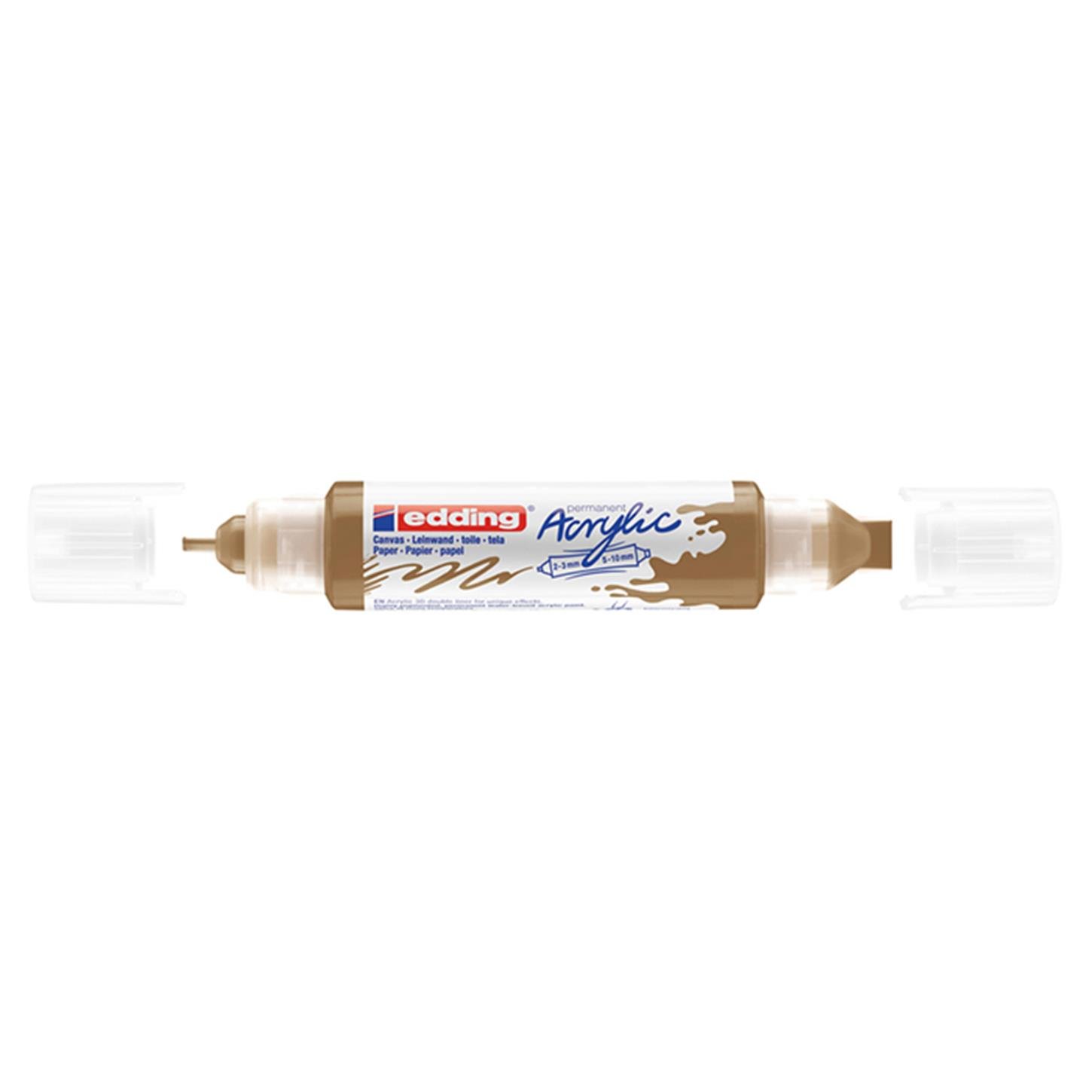 Edding 5400 Akrilik 3D Doubleliner Çift Uçlu Tüp  2-3 Ve 5-10 mm Altın Mat