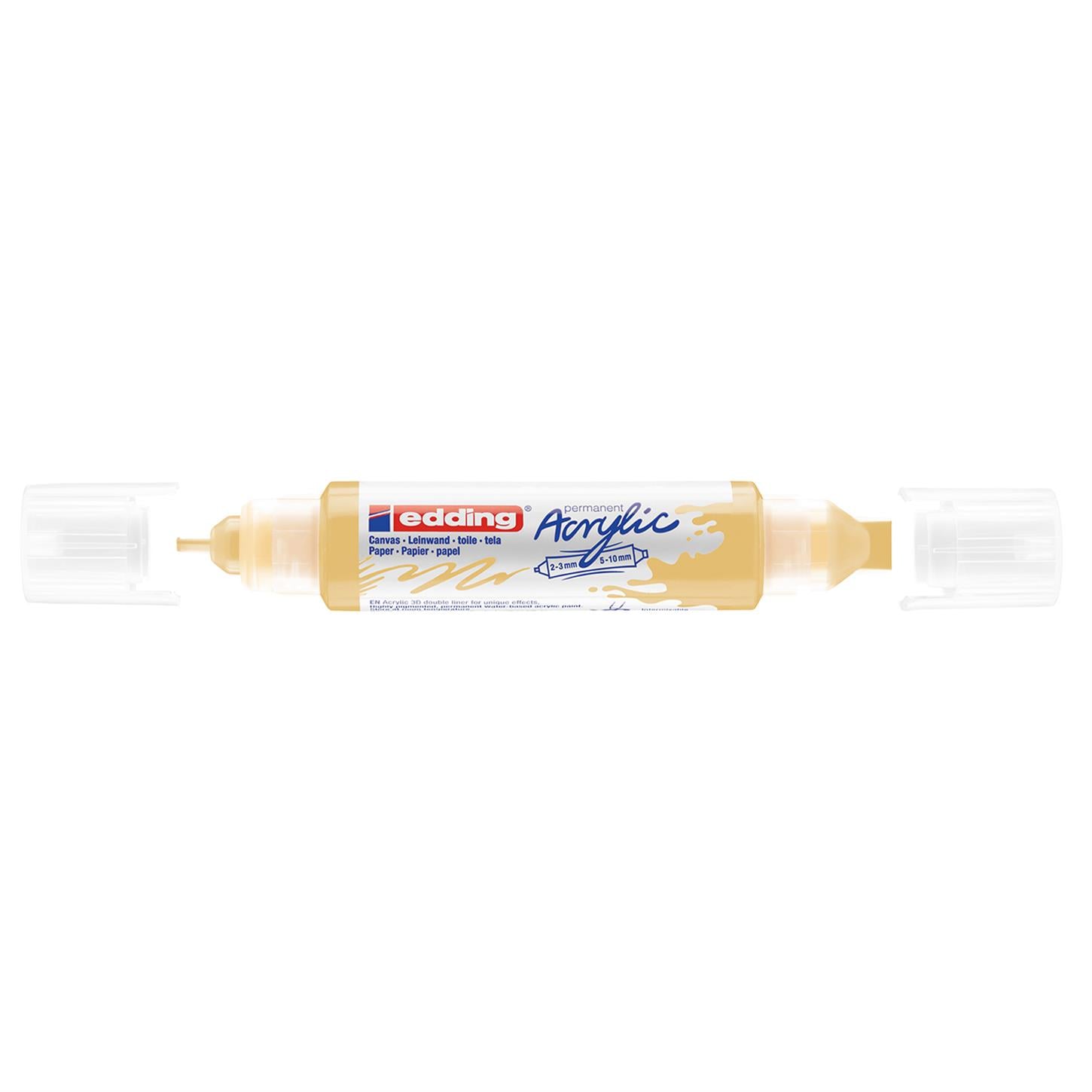 Edding 5400 Akrilik 3D Doubleliner Çift Uçlu Tüp  2-3 Ve 5-10 mm Pastel Sarı Mat