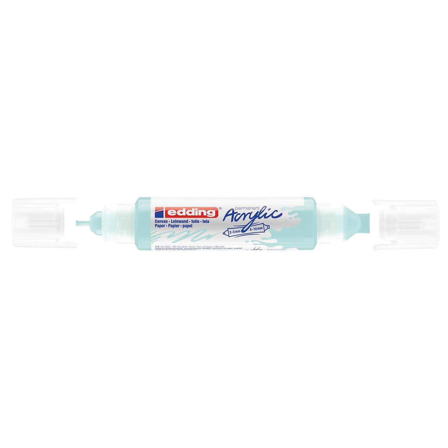 Edding 5400 Akrilik 3D Doubleliner Çift Uçlu Tüp  2-3 Ve 5-10 mm Pastel Mavi Mat