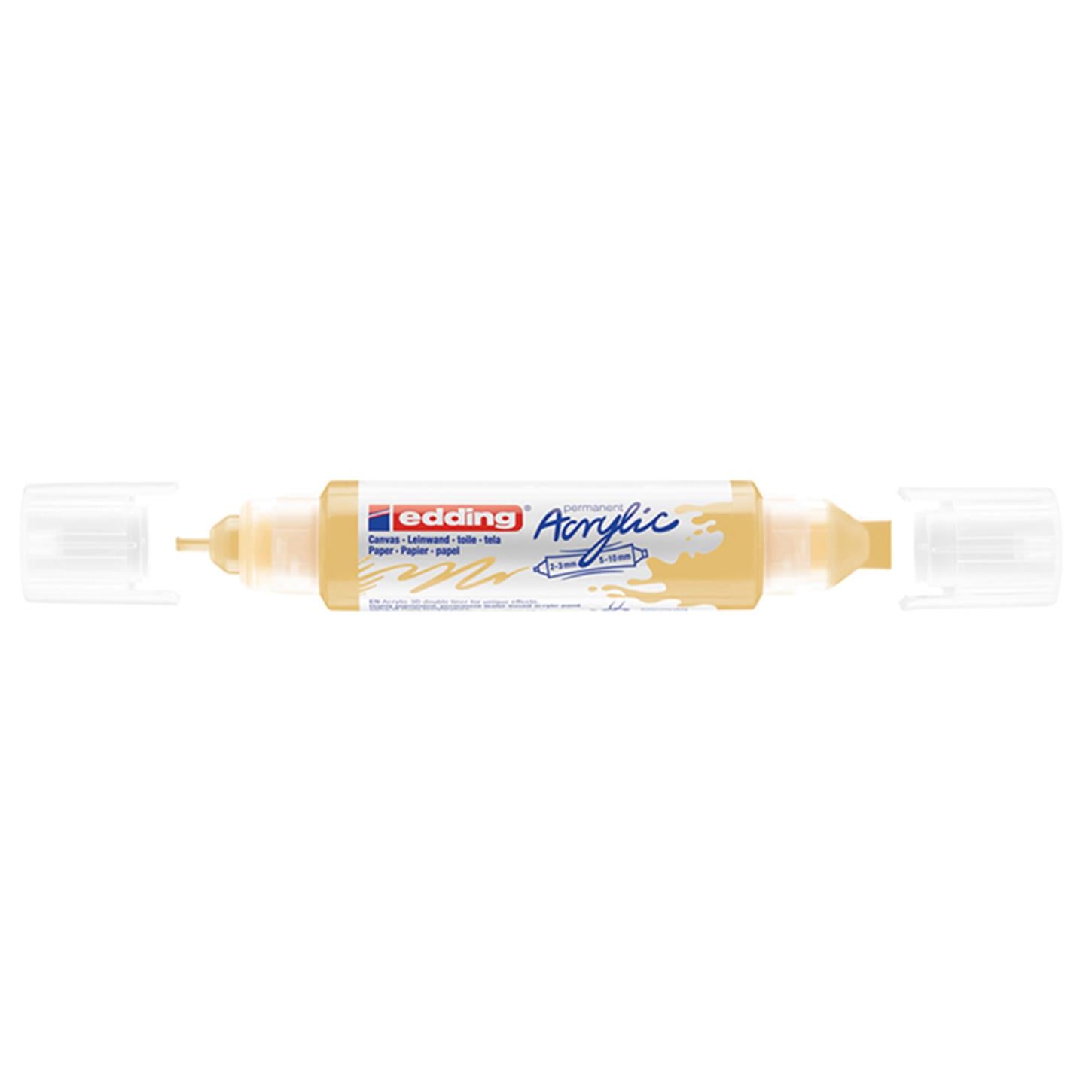 Edding 5400 Akrilik 3D Doubleliner Çift Uçlu Tüp  2-3 Ve 5-10 mm Pastel Sarı Mat