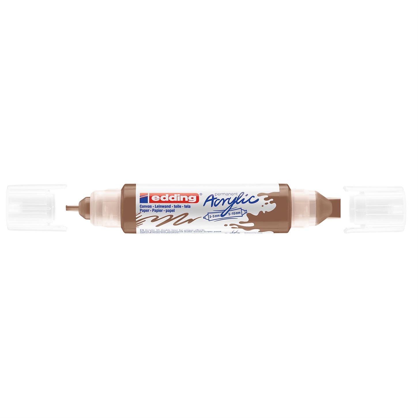 Edding 5400 Akrilik 3D Doubleliner Çift Uçlu Tüp  2-3 Ve 5-10 mm Fındık Mat