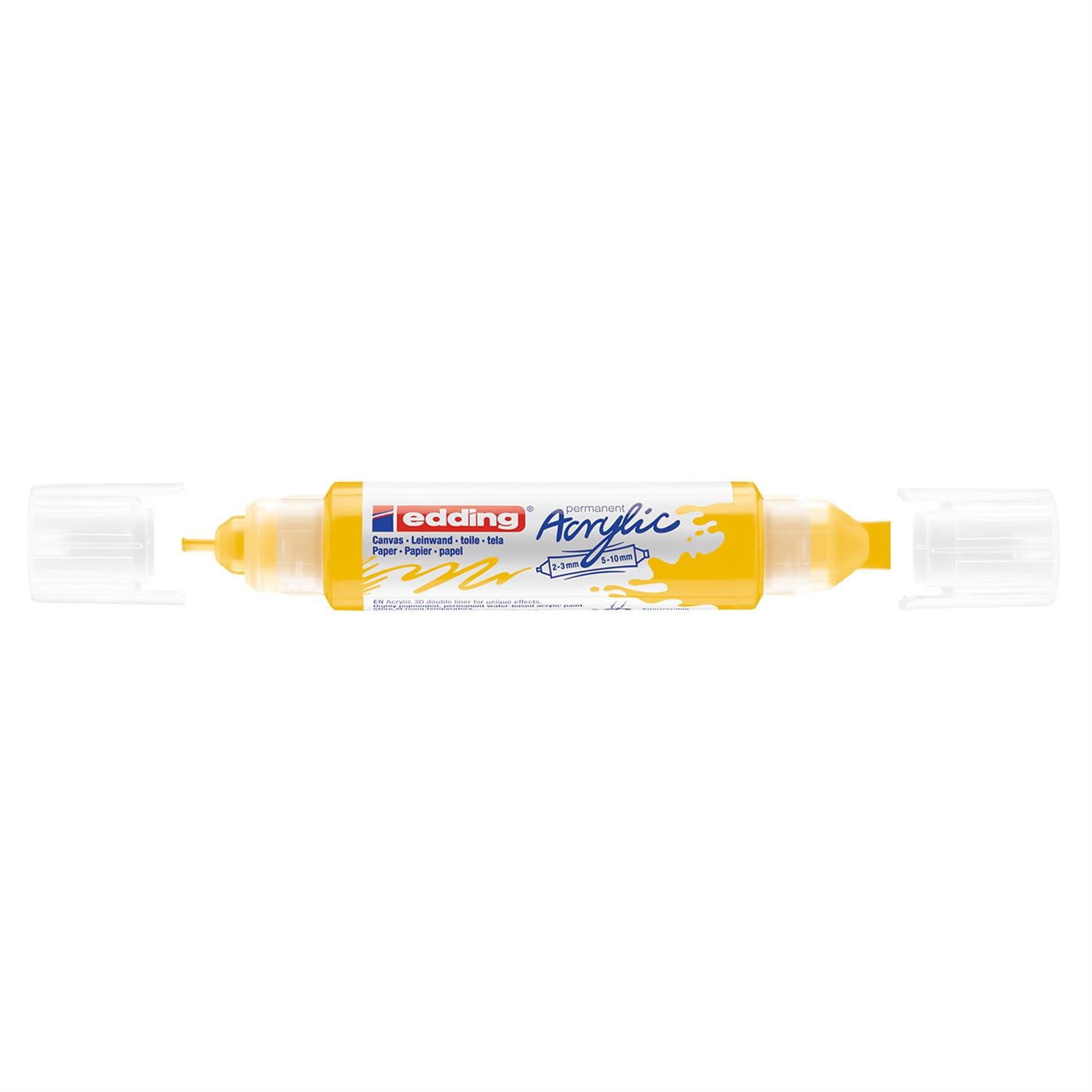 Edding 5400 Akrilik 3D Doubleliner Çift Uçlu Tüp  2-3 Ve 5-10 mm Trafik Sarı Mat