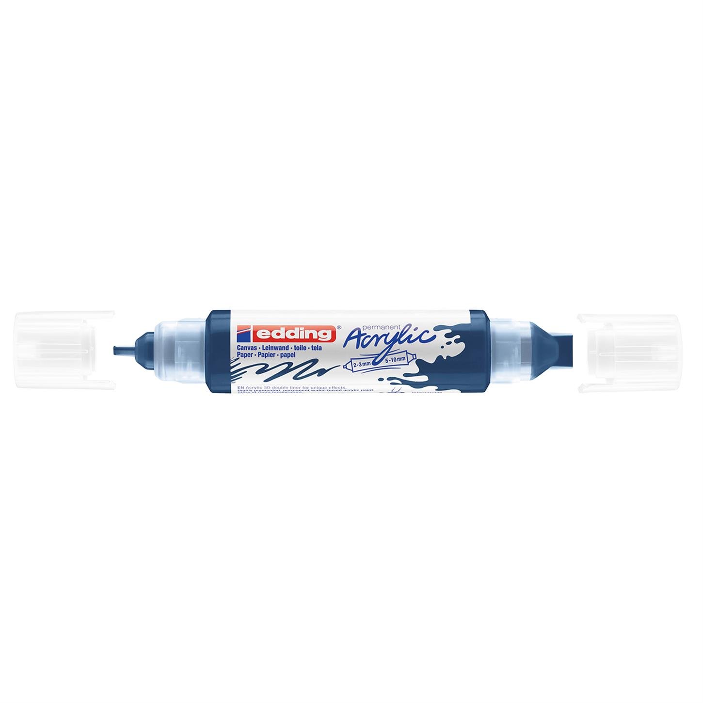 Edding 5400 Akrilik 3D Doubleliner Çift Uçlu Tüp  2-3 Ve 5-10 mm Gece Mavisi Mat