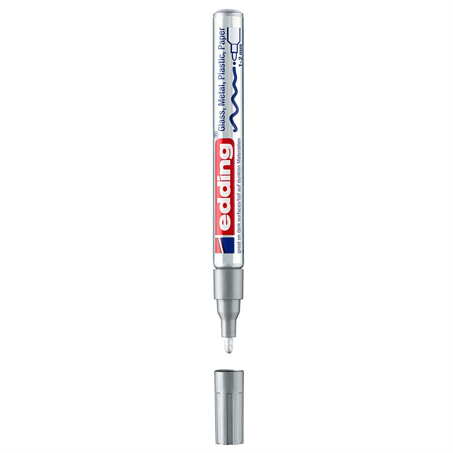 Edding 751 Hobi Sanat Kalemi Yuvarlak Uç 1-2 mm Gümüş