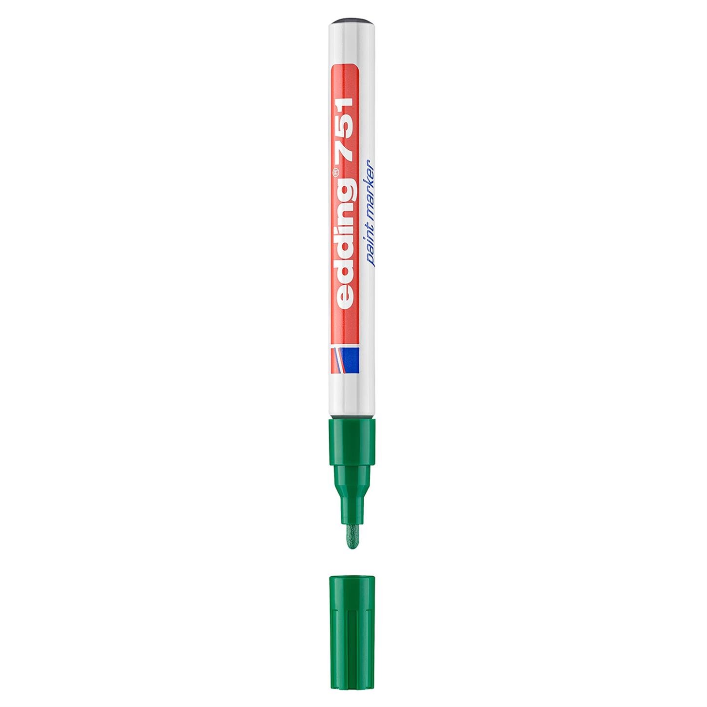 Edding 751 Tam Örtücü Boya Kalemi Yuvarlak Uç  1-2 mm Yeşil