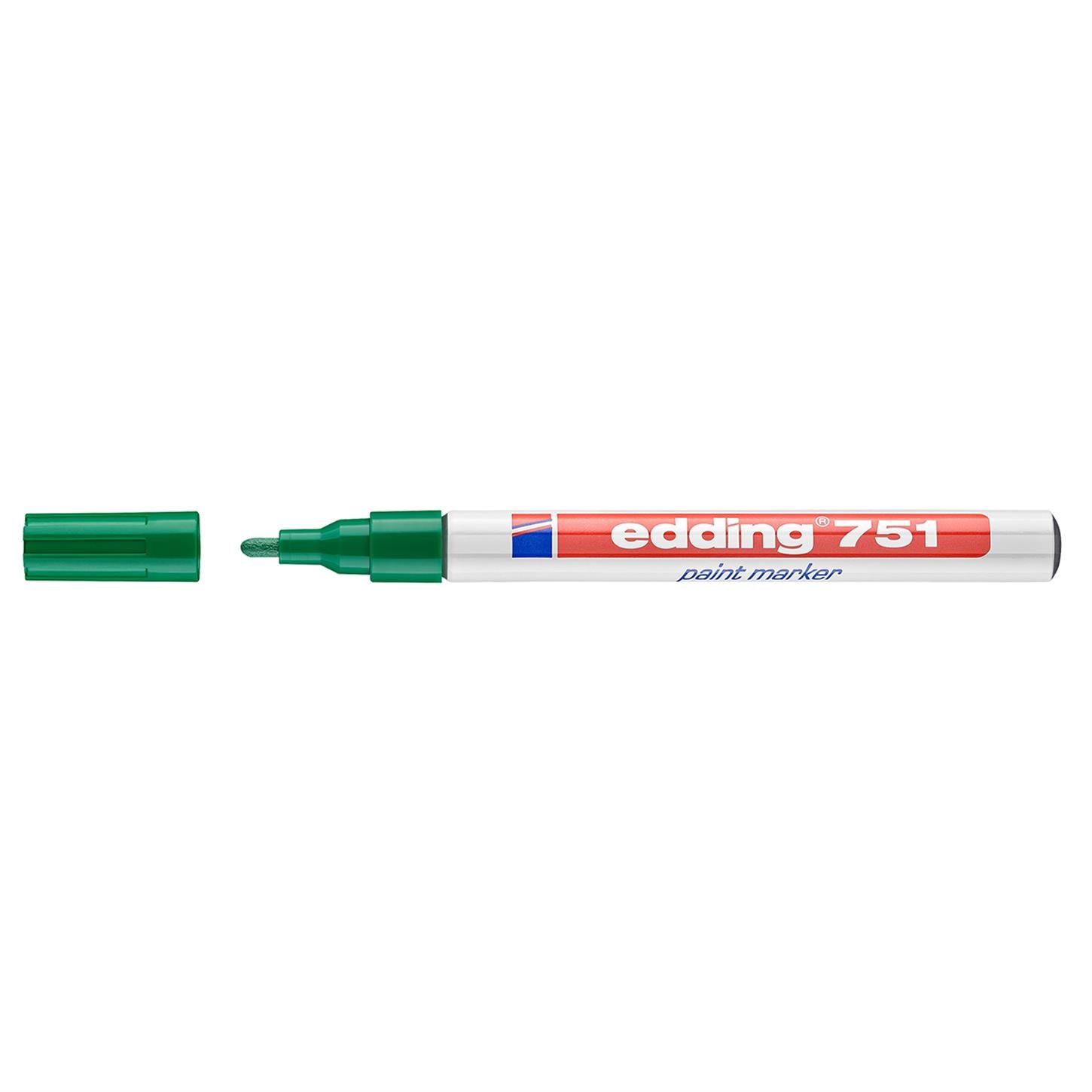 Edding 751 Tam Örtücü Boya Kalemi Yuvarlak Uç  1-2 mm Yeşil