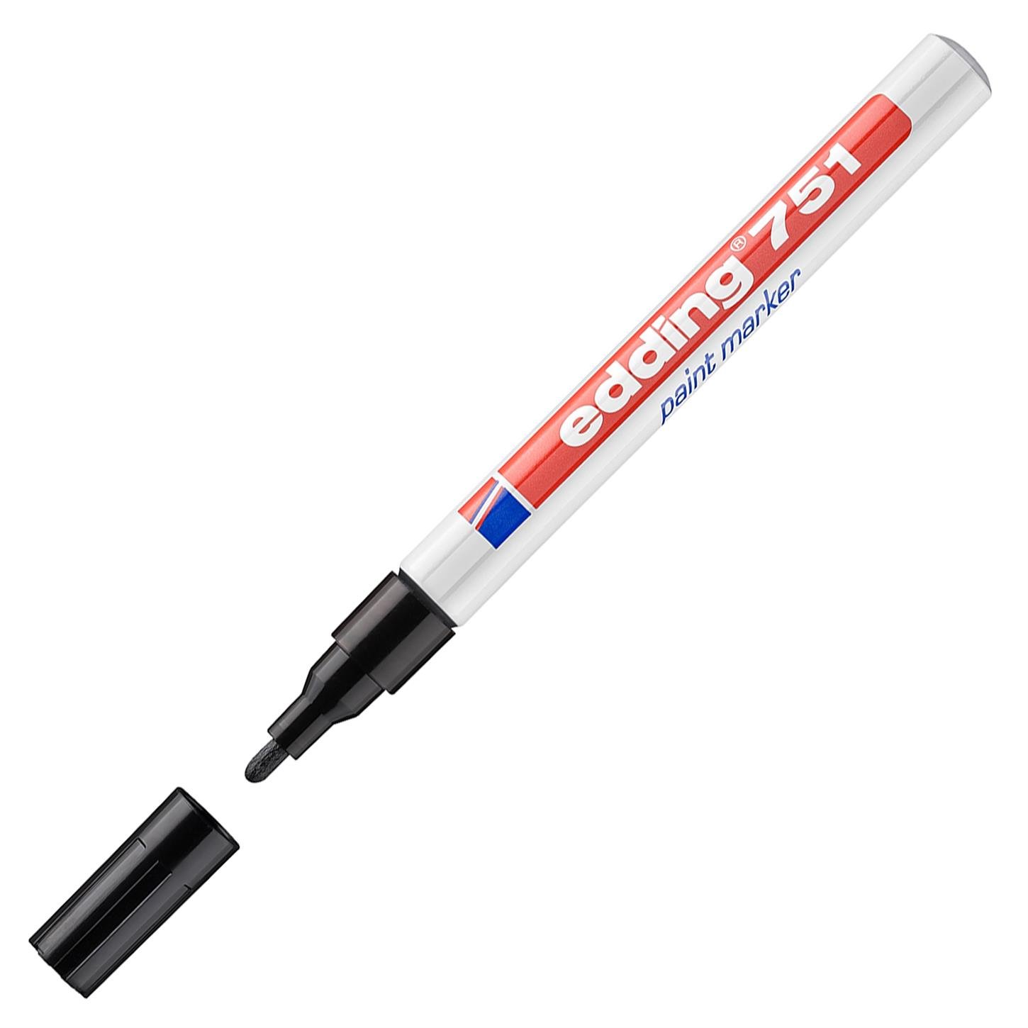Edding 751 Tam Örtücü Boya Kalemi Yuvarlak Uç   1-2 mm Siyah
