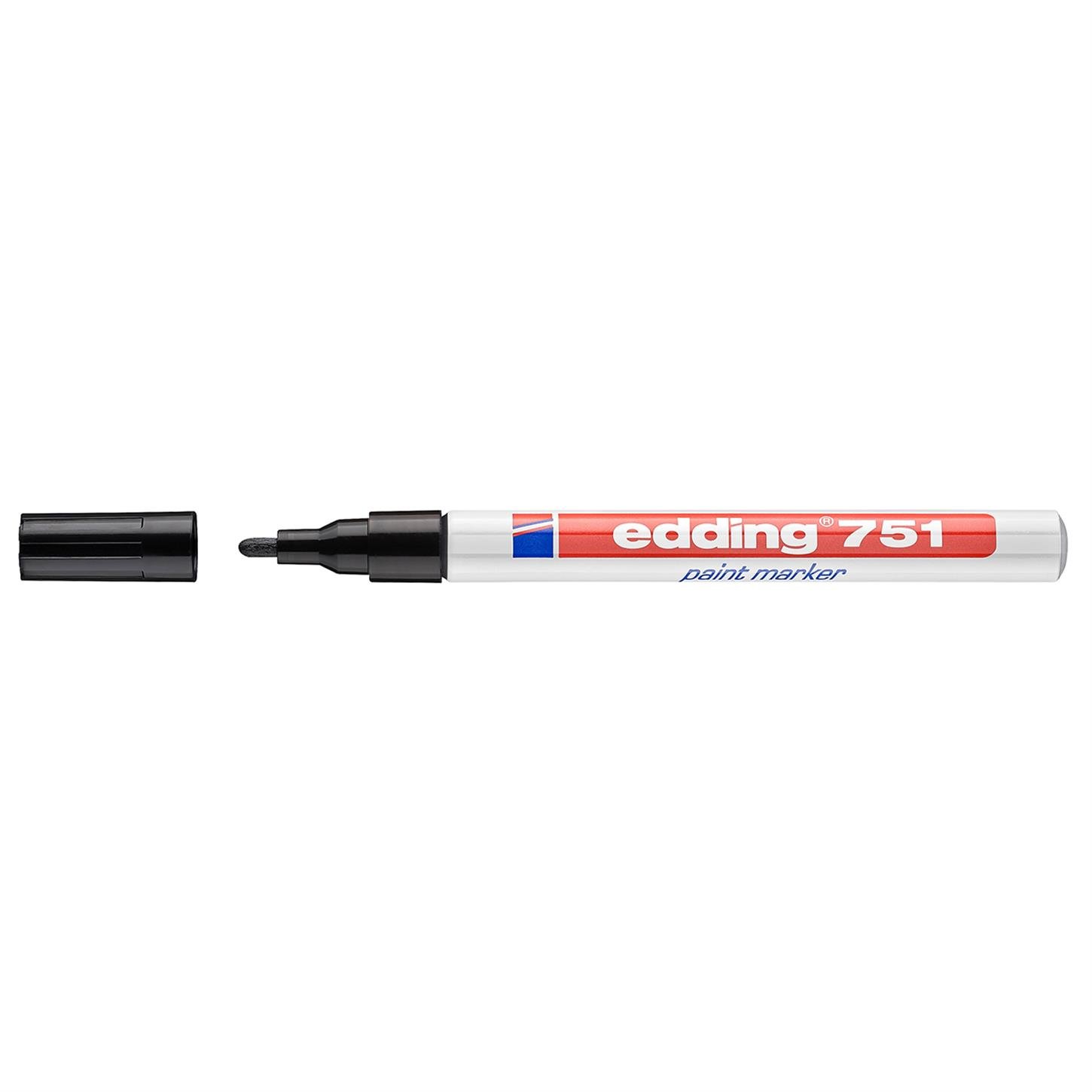 Edding 751 Tam Örtücü Boya Kalemi Yuvarlak Uç   1-2 mm Siyah