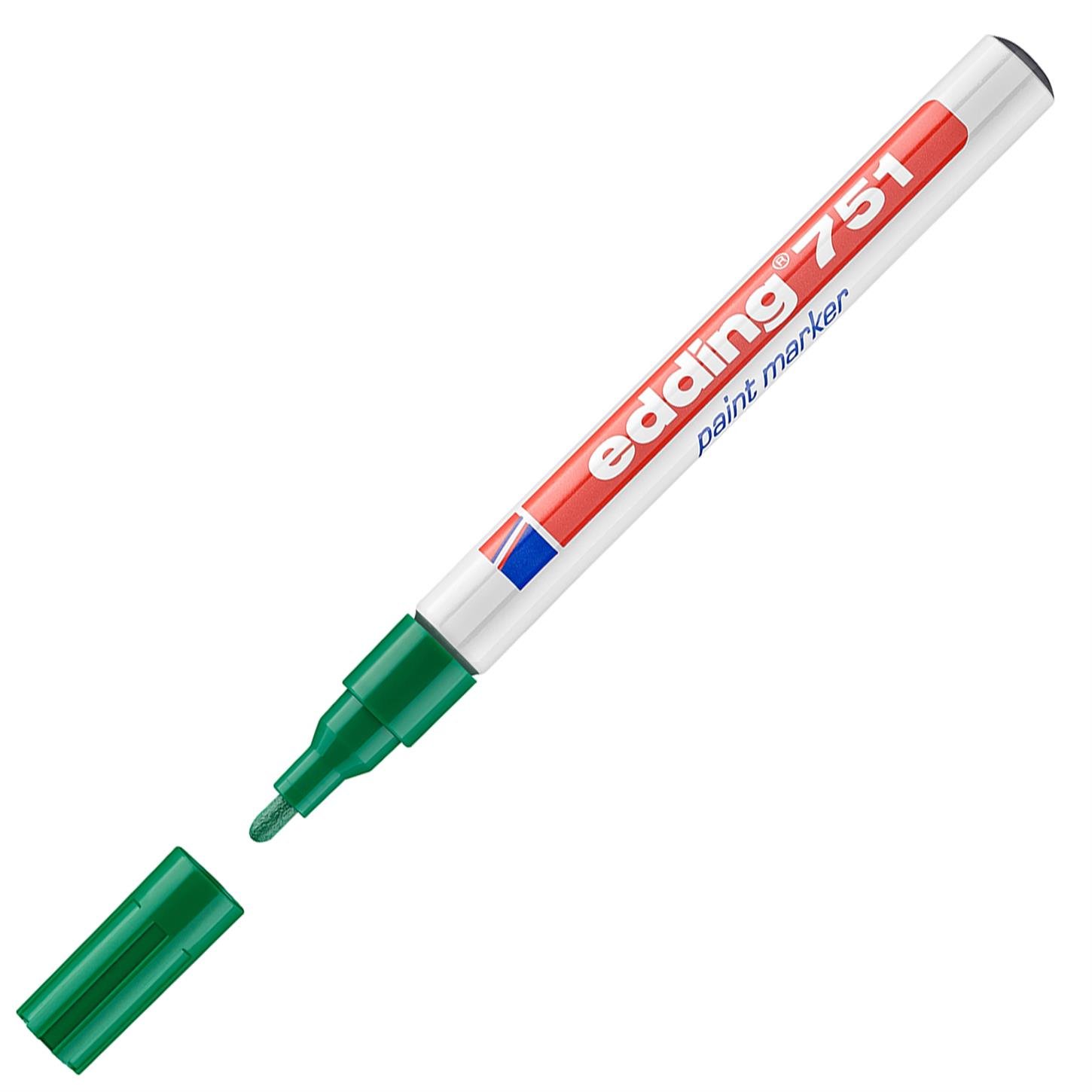 Edding 751 Tam Örtücü Boya Kalemi Yuvarlak Uç  1-2 mm Yeşil