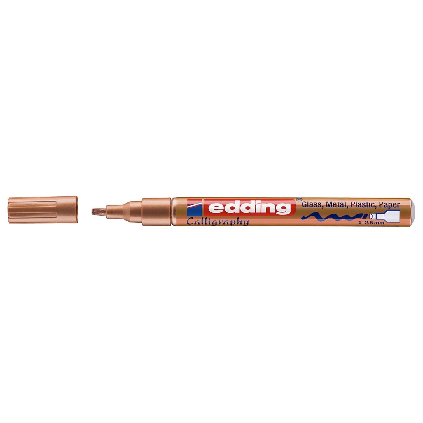 Edding 753 Kaligrafik Hobi Sanat Kalemi, 1-2.5 mm  Uç, Bakır