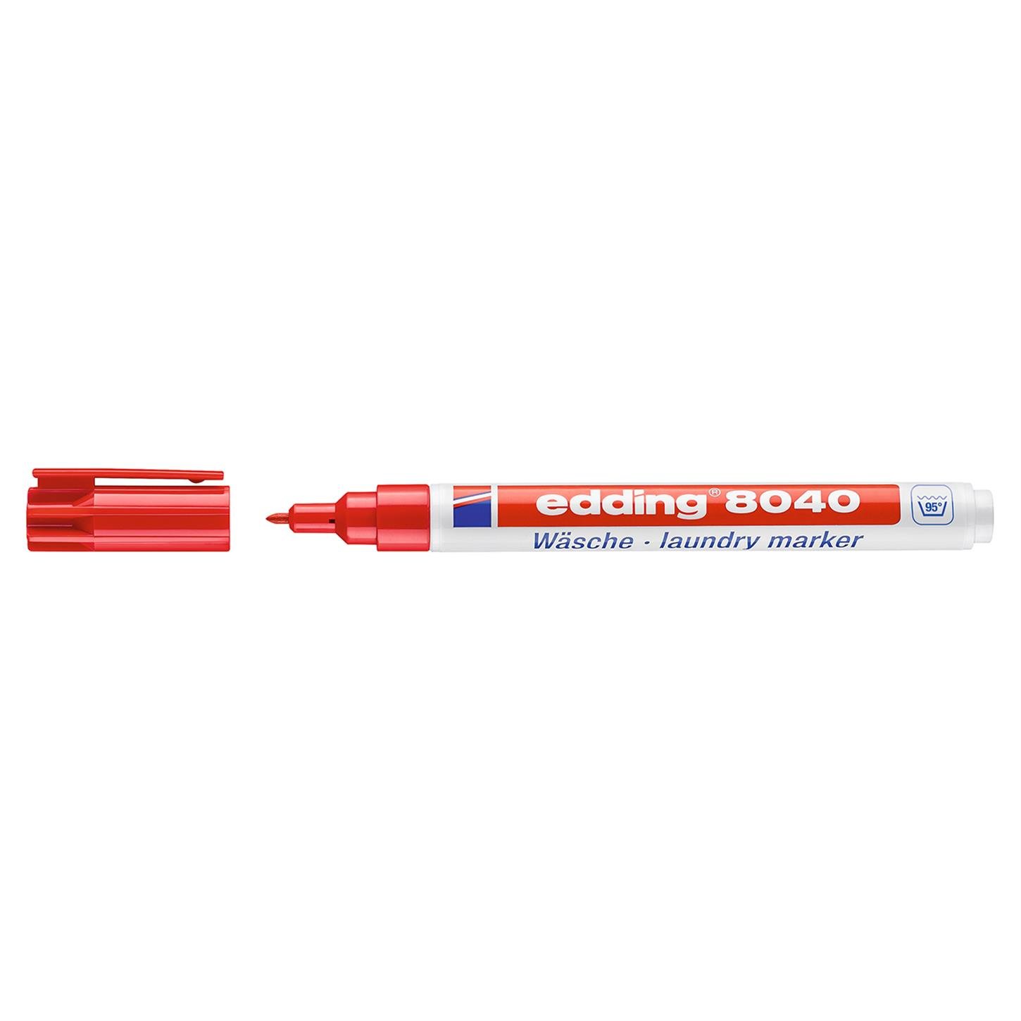 Edding 8040 Çamaşır Kalemi Yuvarlak Uç 1 mm Kırmız