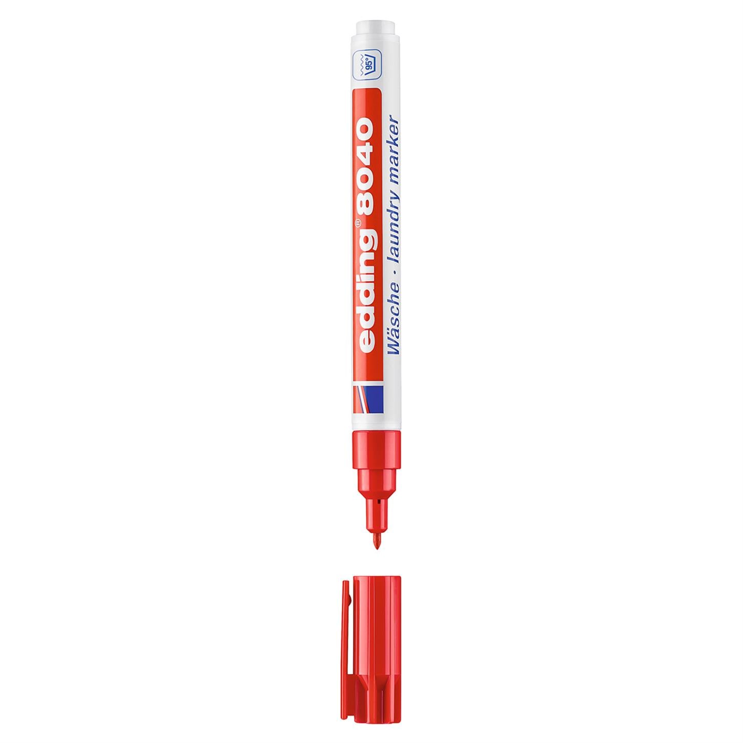 Edding 8040 Çamaşır Kalemi Yuvarlak Uç 1 mm Kırmız
