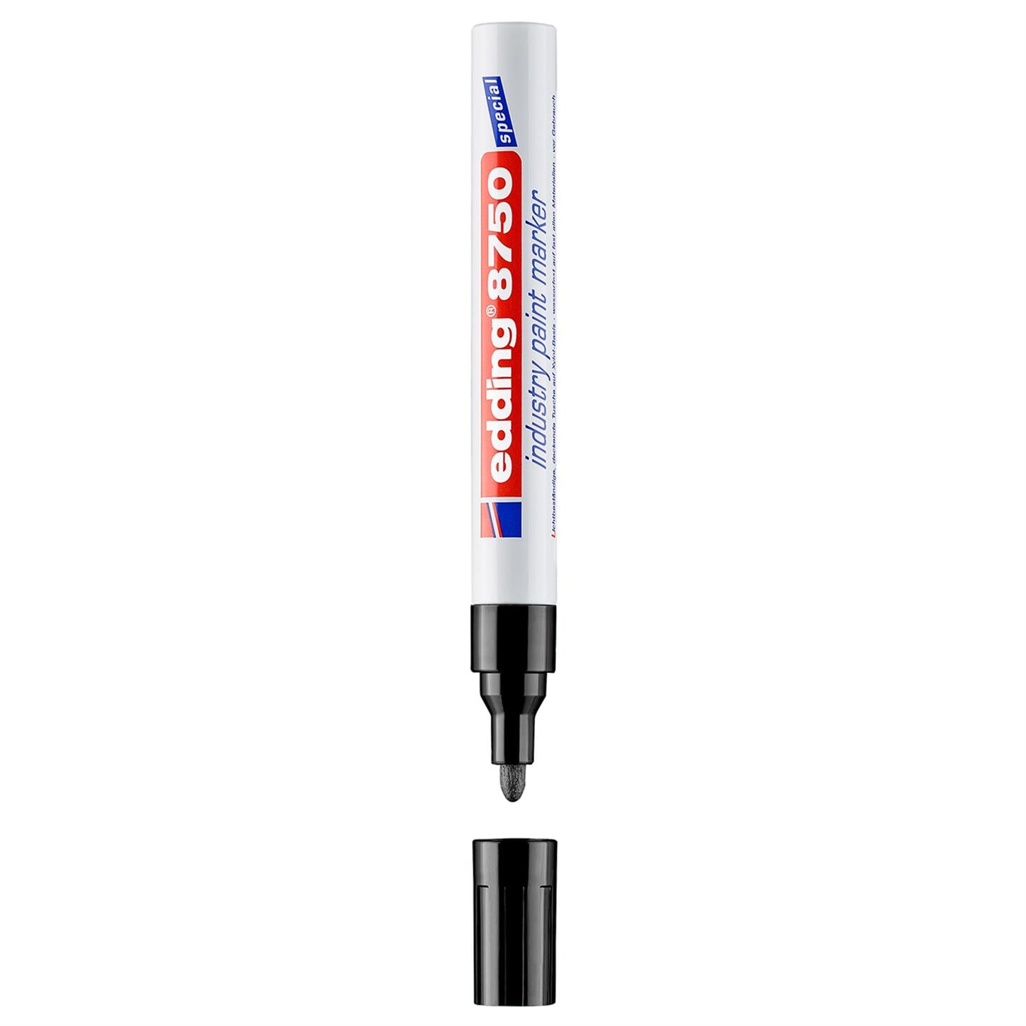 Edding 8750 Tam Örtu¨cu¨ Endu¨stri Kalemi, Siyah