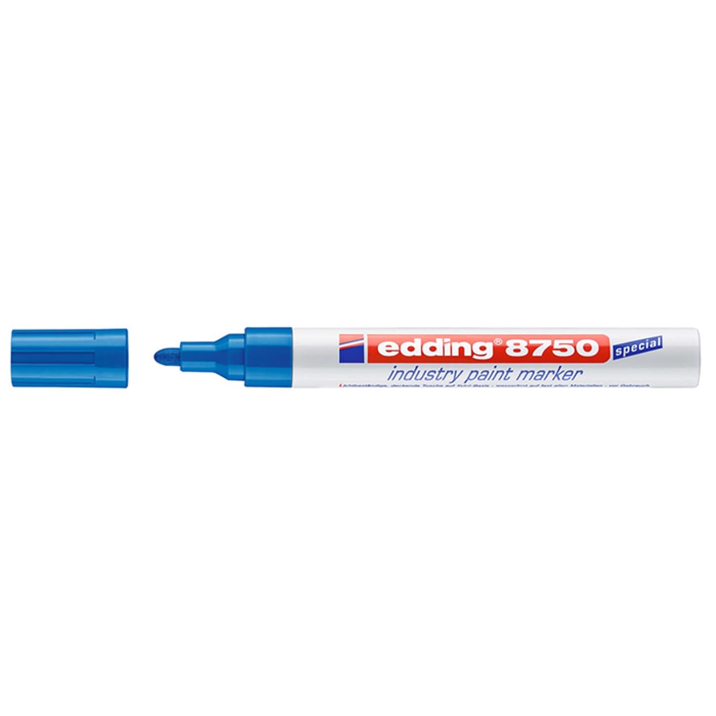 Edding 8750 Tam Örtu¨cu¨ Endu¨stri Kalemi, Mavi