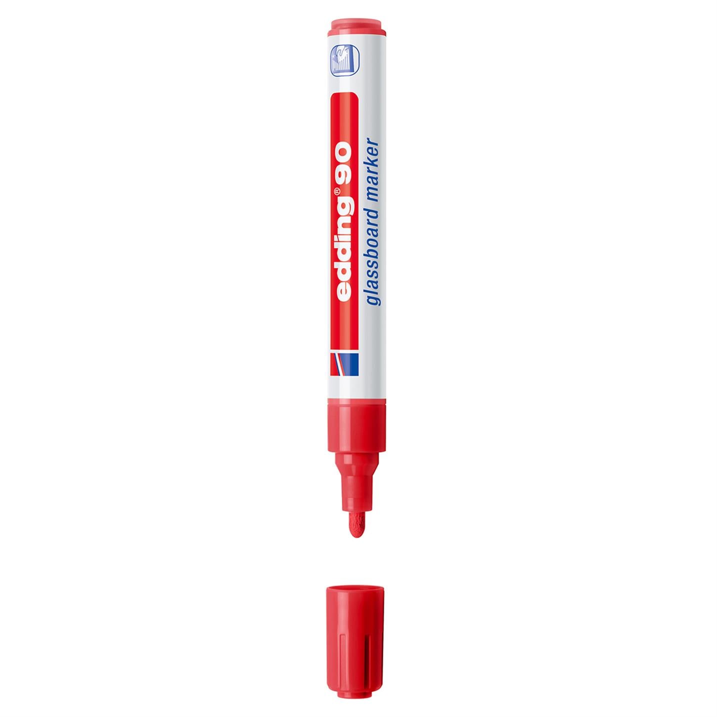 Edding 90 Cam Yazı Tahtası Kalemi Yuvarlak Uç  2-3 mm Kırmızı