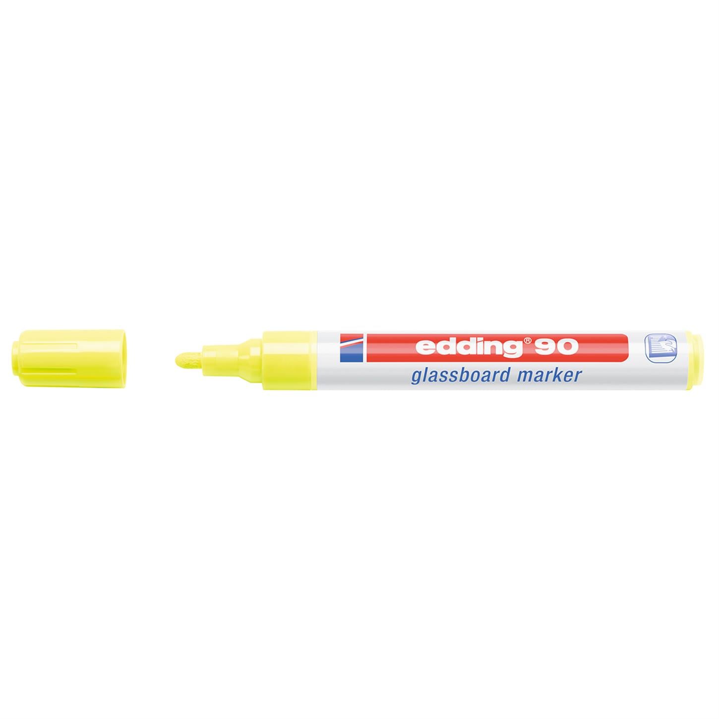 Edding 90 Cam Yazı Tahtası Kalemi Yuvarlak Uç  2-3 mm Sarı