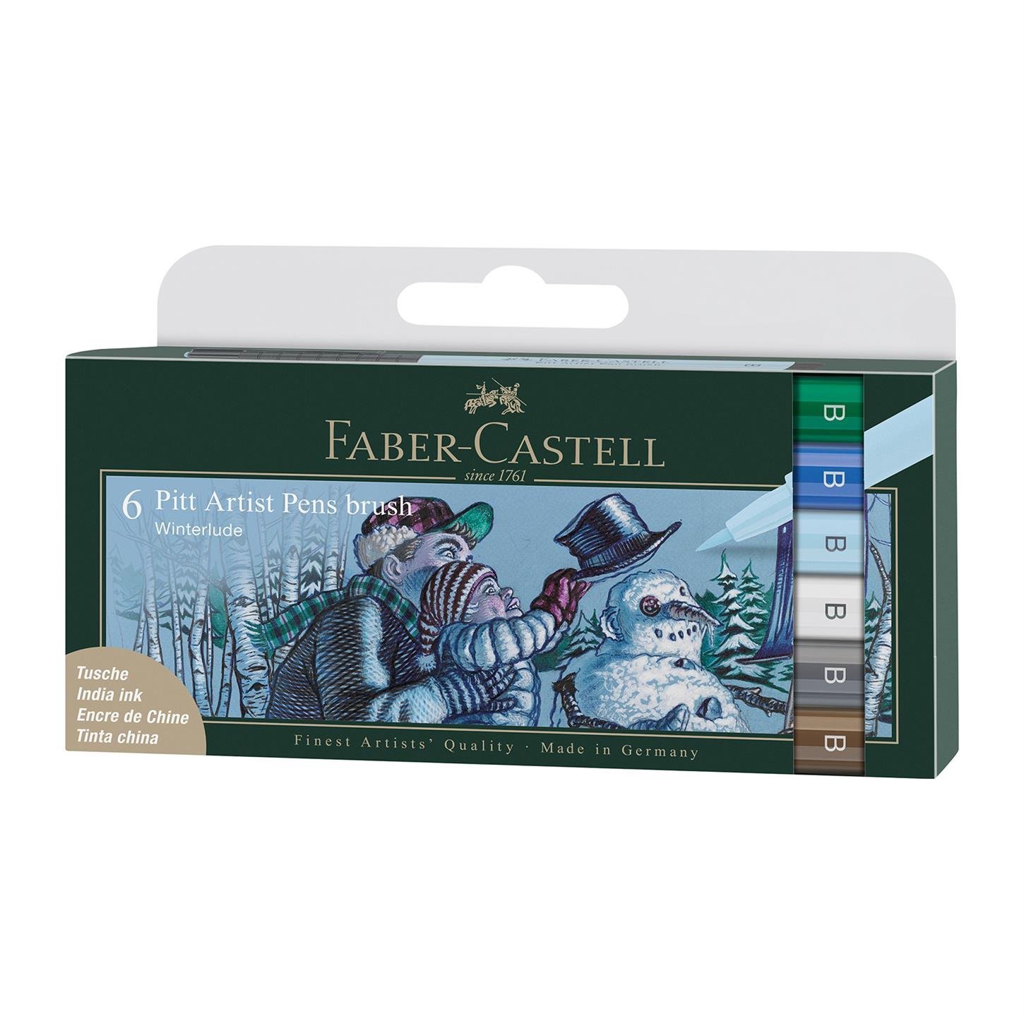 Faber Castel Pitt Artist Fırça Uçlu Çizim Kalemi,  6lı, Kış Renkleri