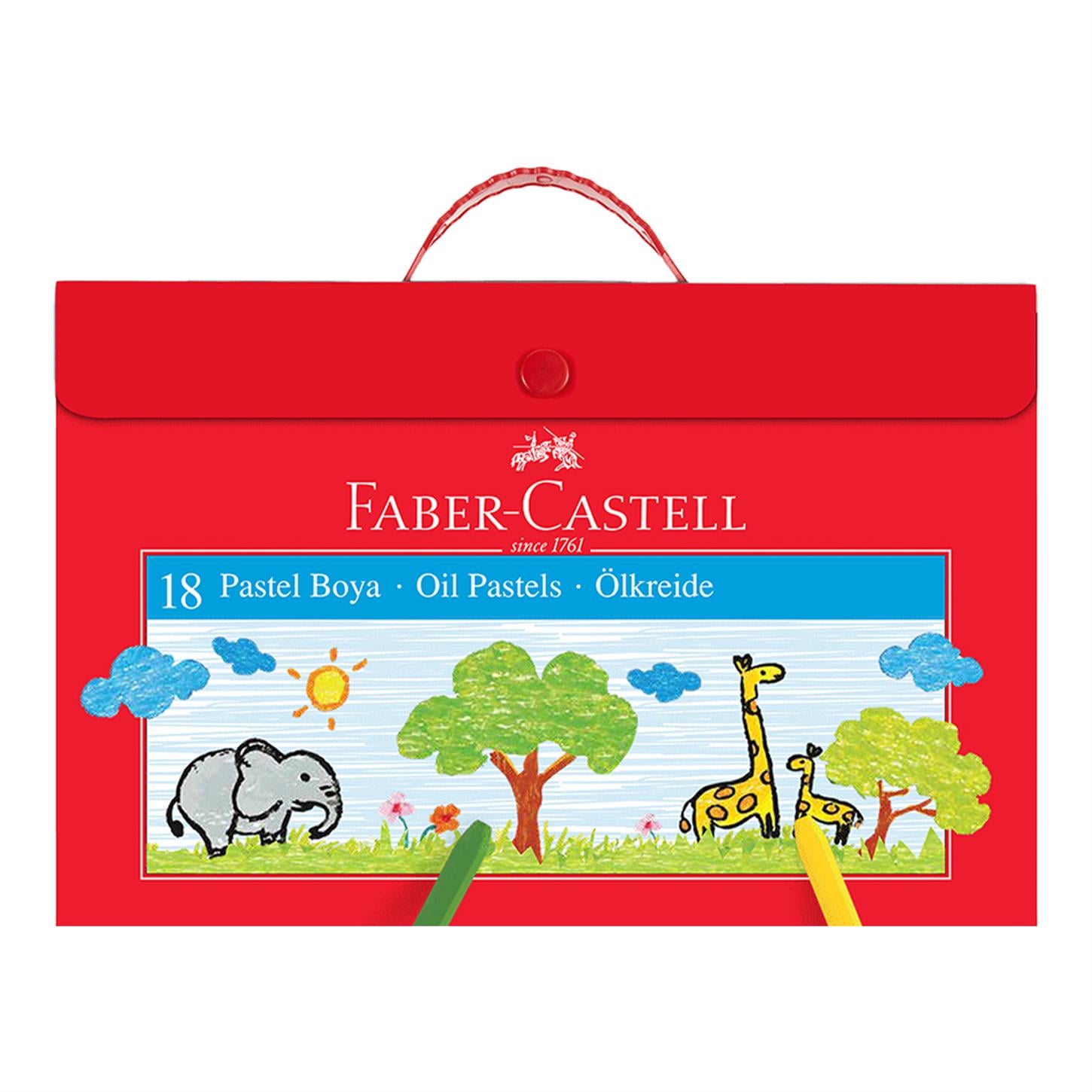 Faber Castel Plastik Çantalı Pastel Boya, 18li